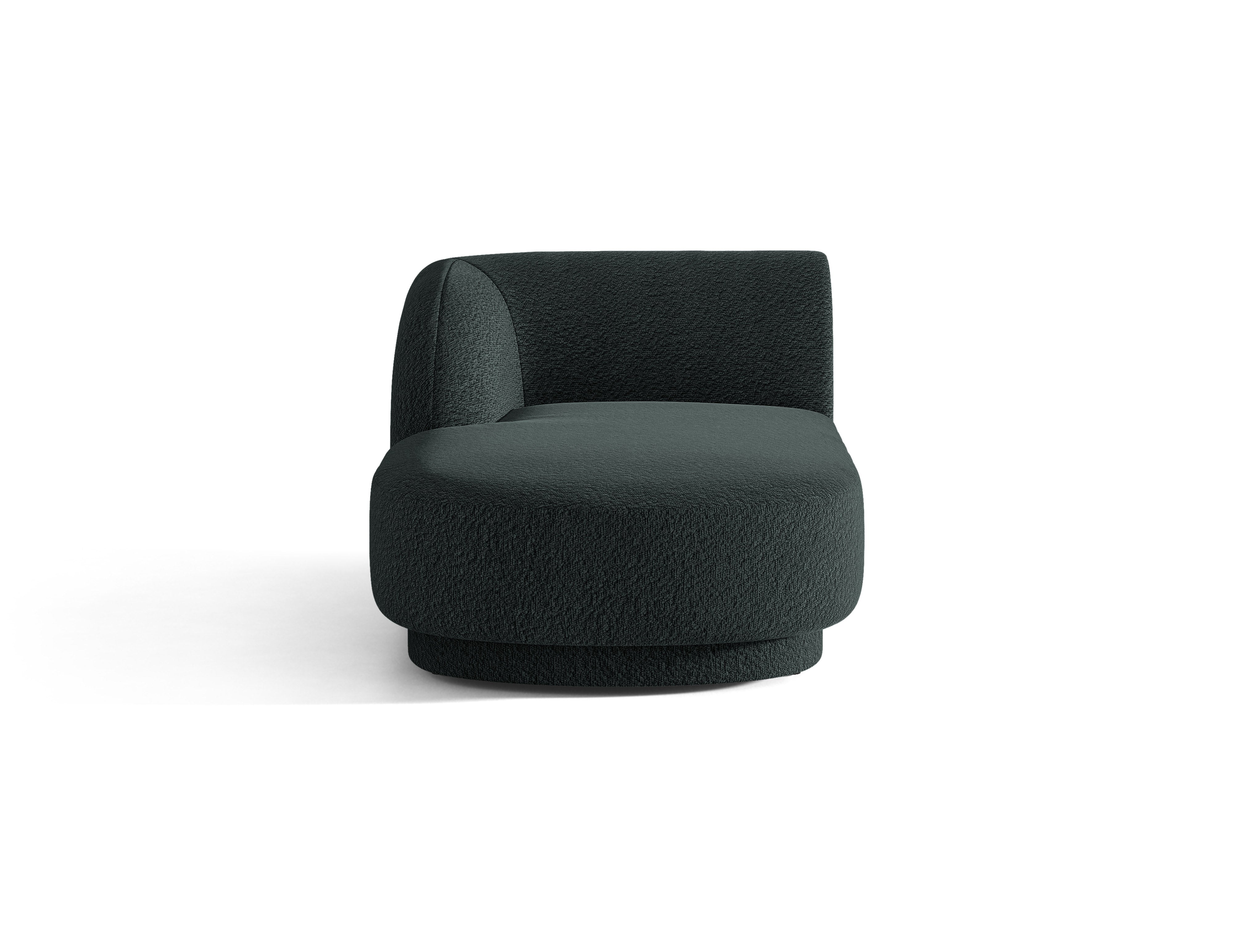 Left-sided chaise longue MILEY black boucle