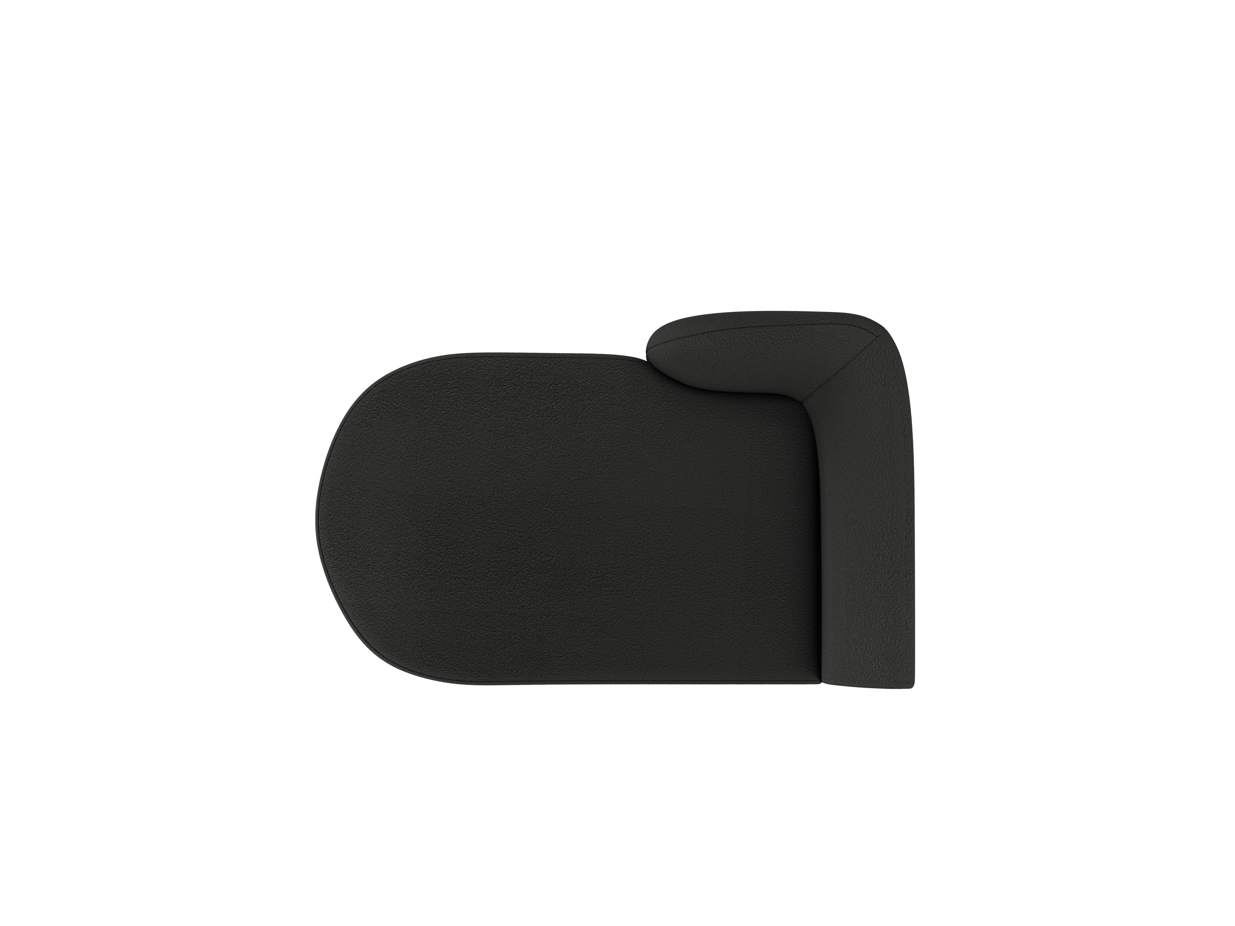 Left-sided chaise longue MILEY black boucle