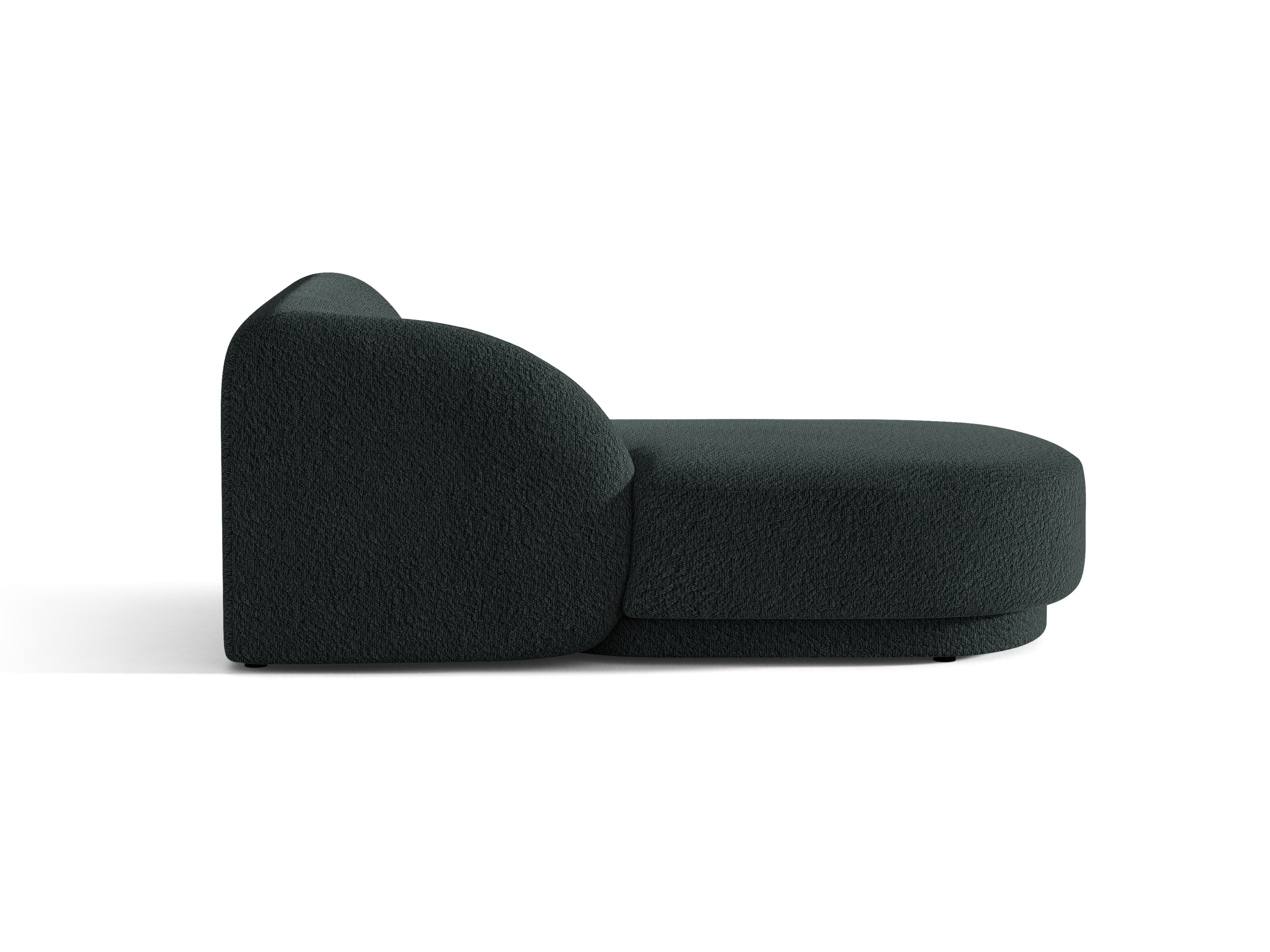 Szezlong lewostronny MILEY czarny boucle – tkanina bouclé