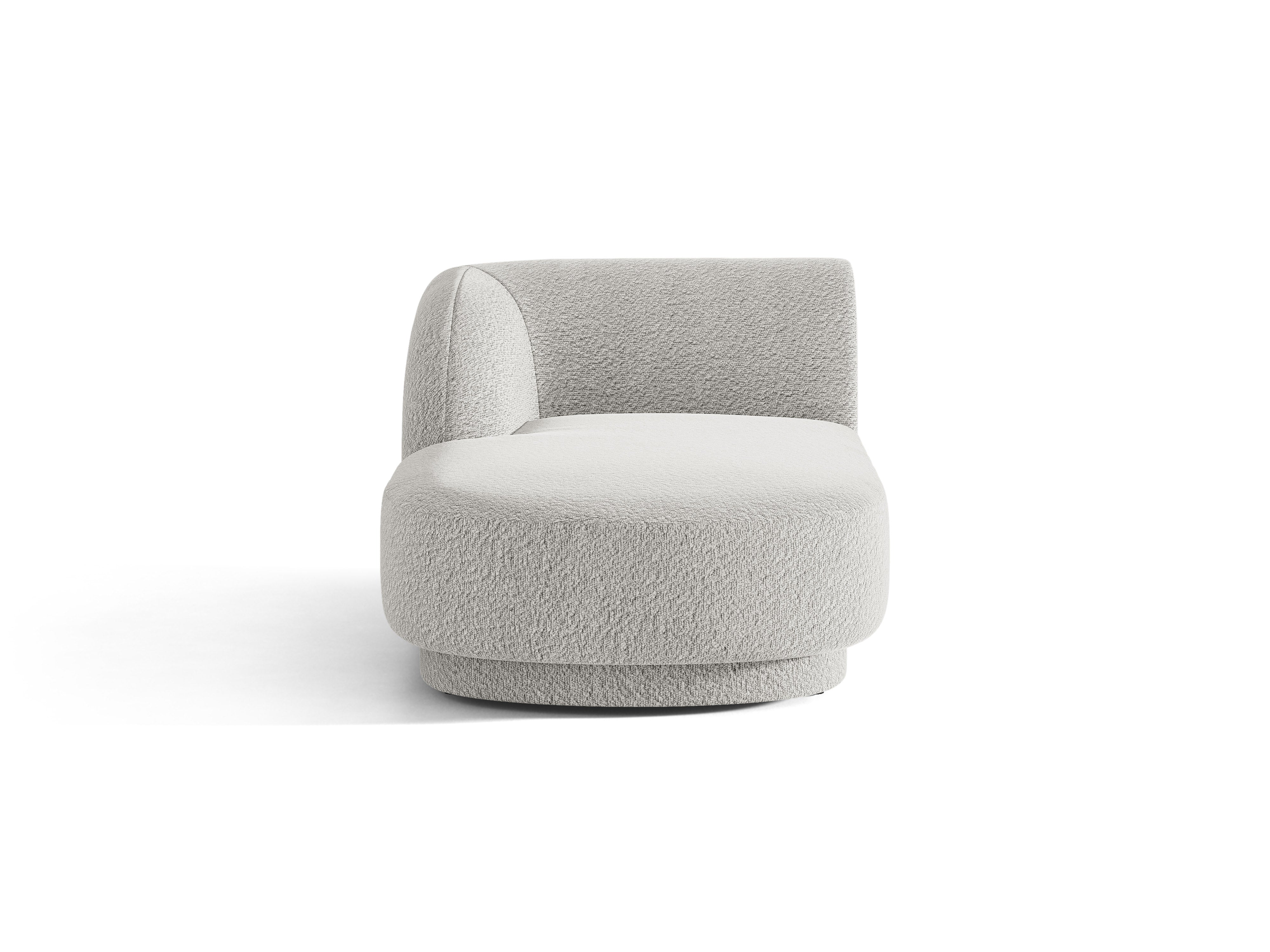 Left-facing chaise longue MILEY light gray boucle