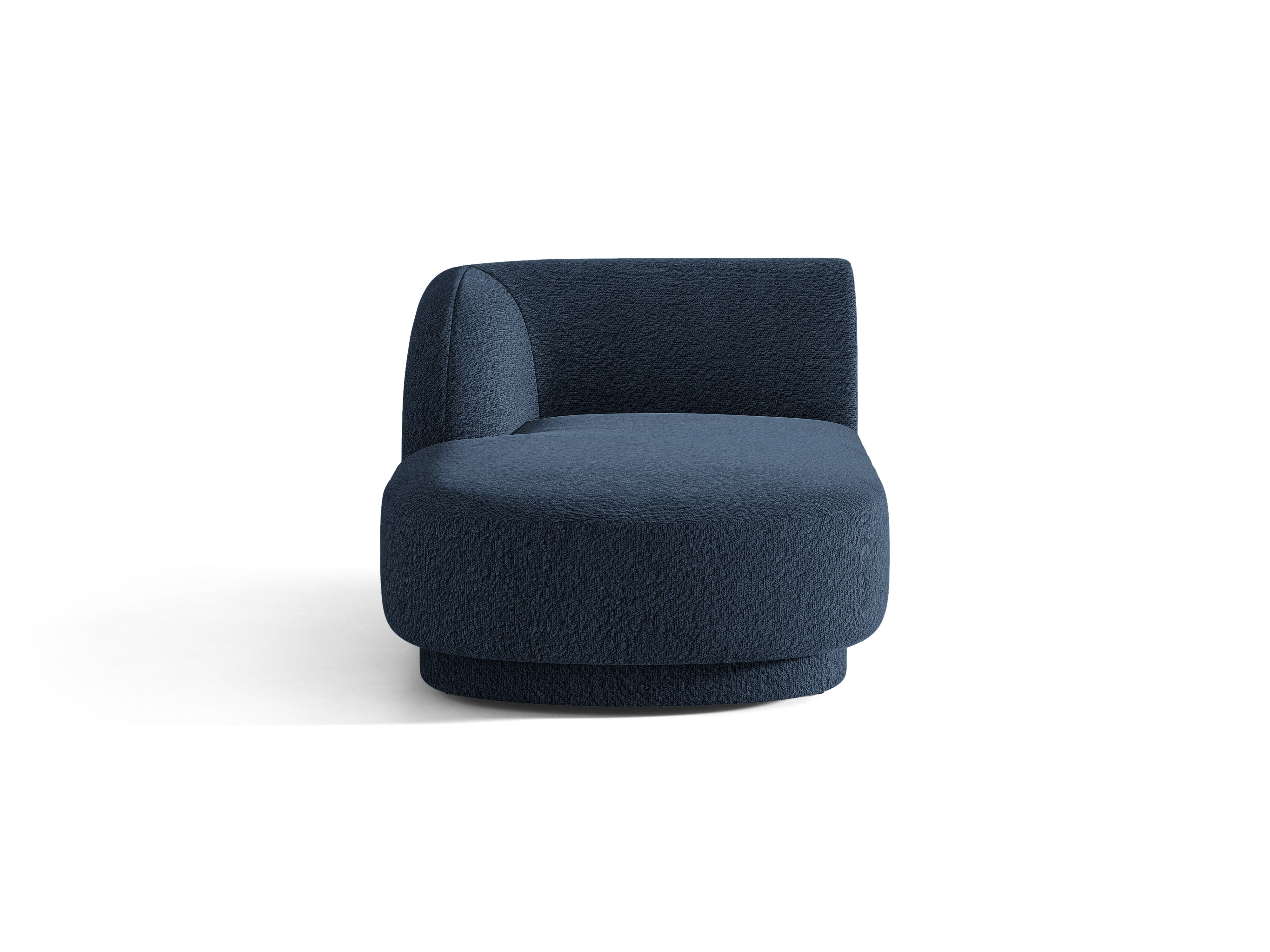 Left-facing chaise longue MILEY dark blue boucle