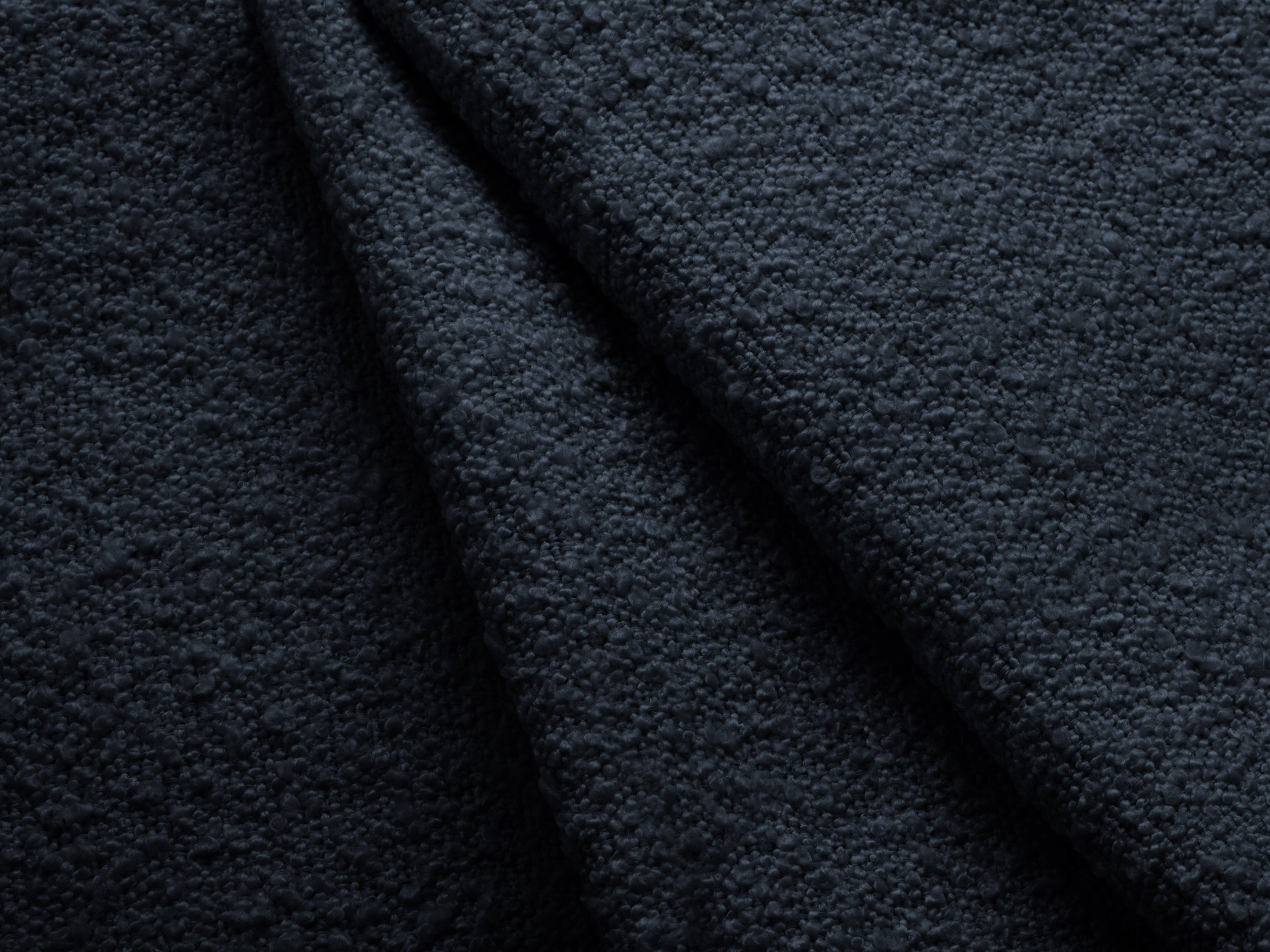 Left-facing chaise longue MILEY dark blue boucle