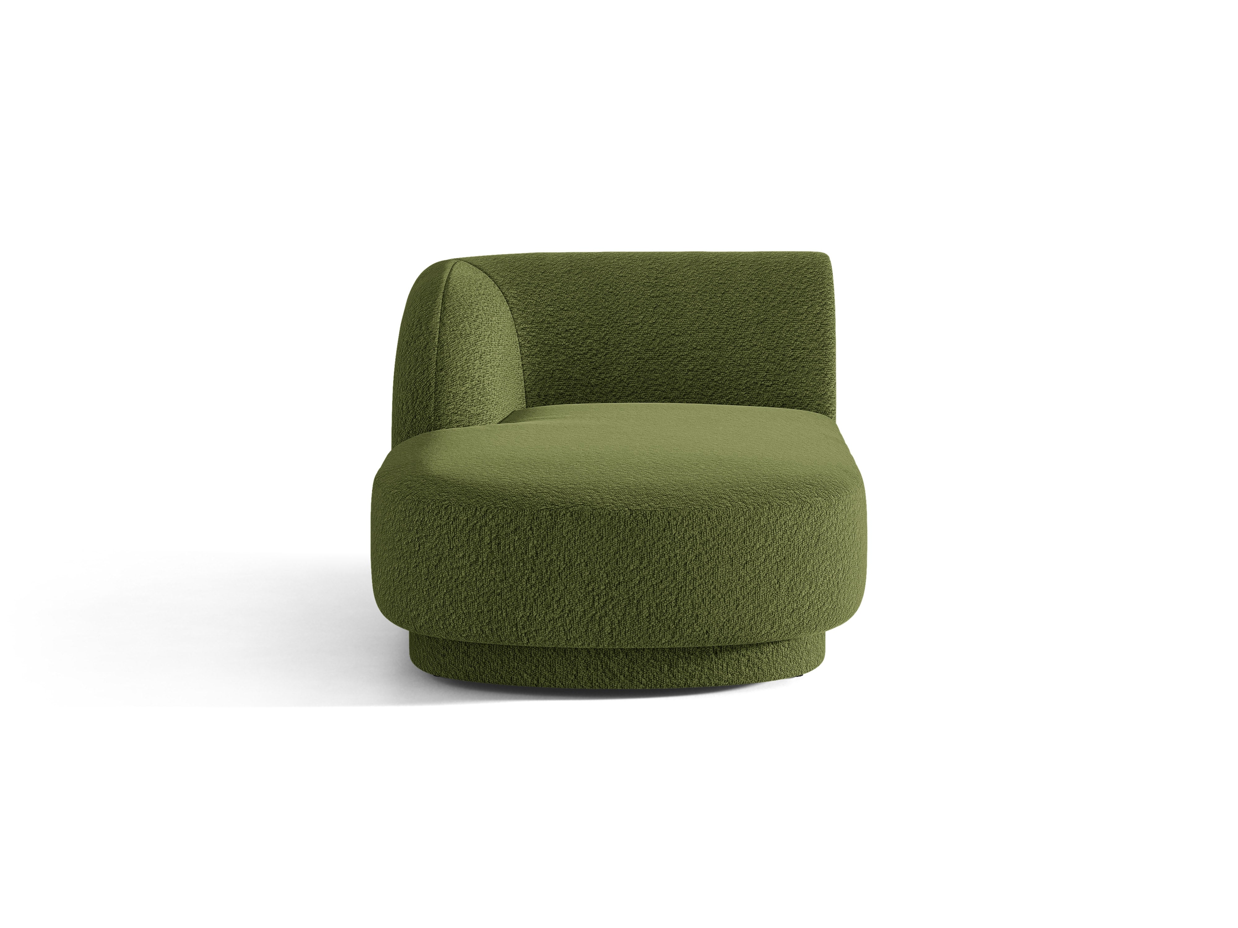 Left-facing chaise longue MILEY green boucle