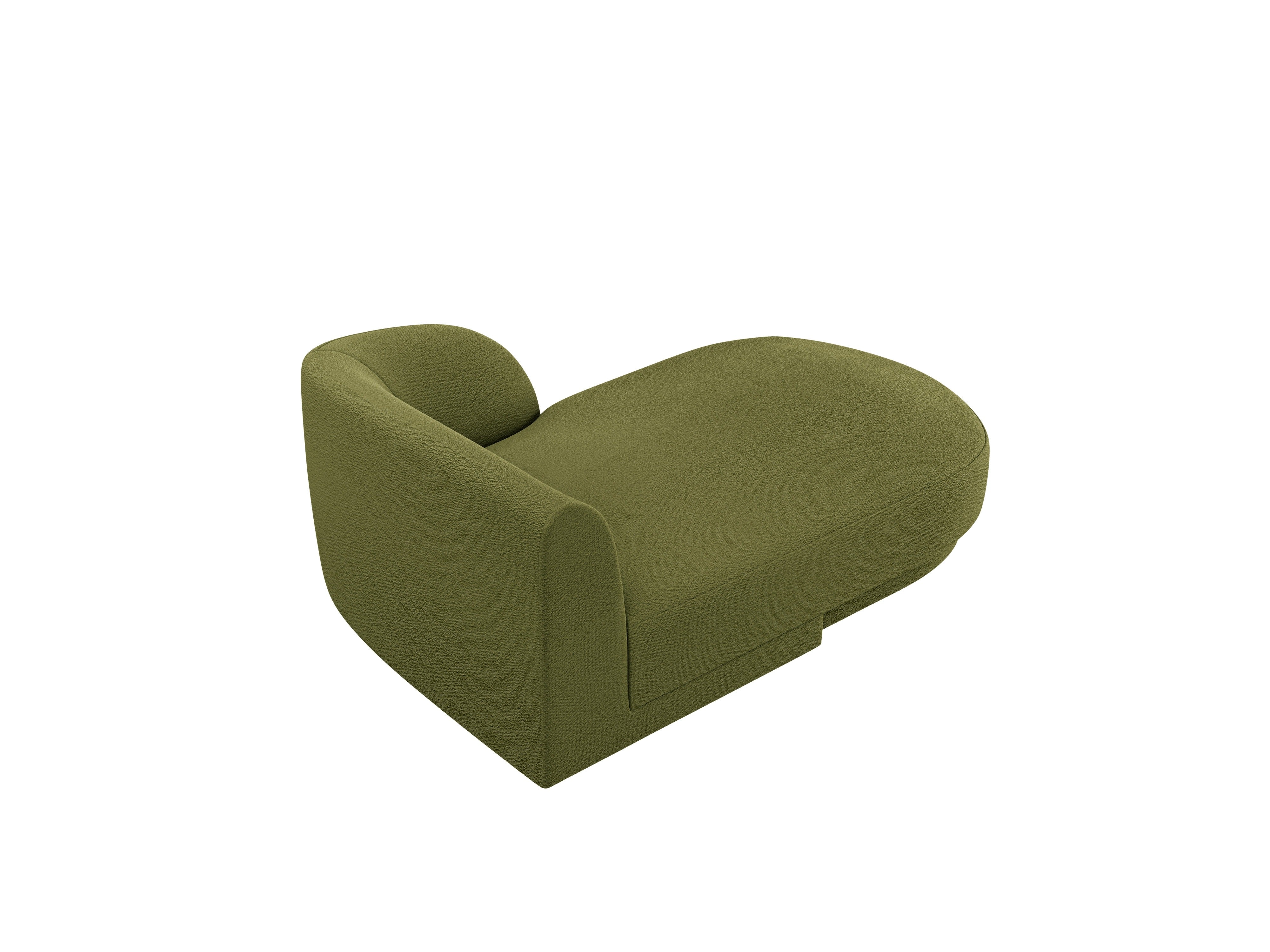 Right-facing chaise longue MILEY green boucle