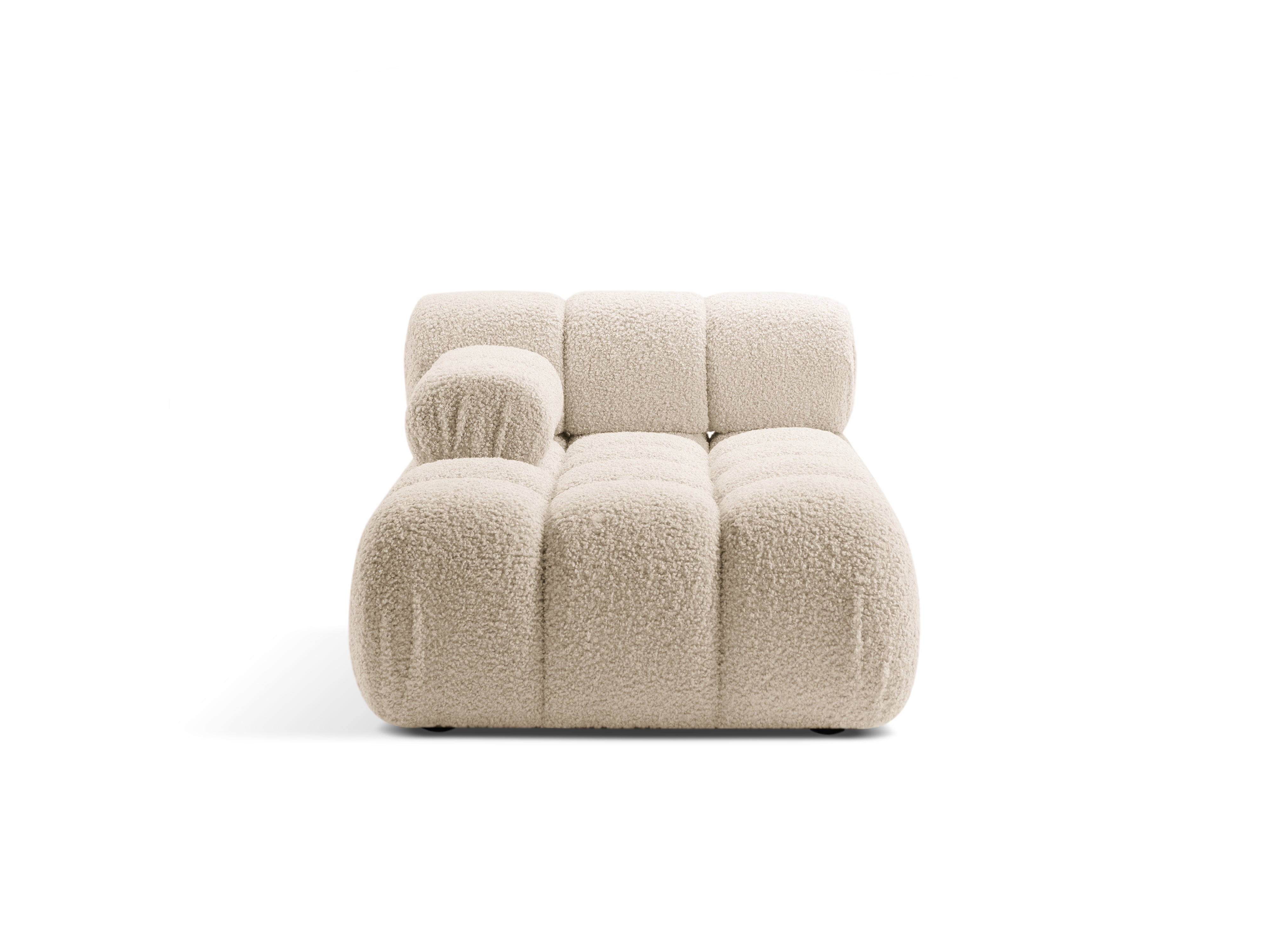 Left-facing BELLIS chaise lounge in beige boucle