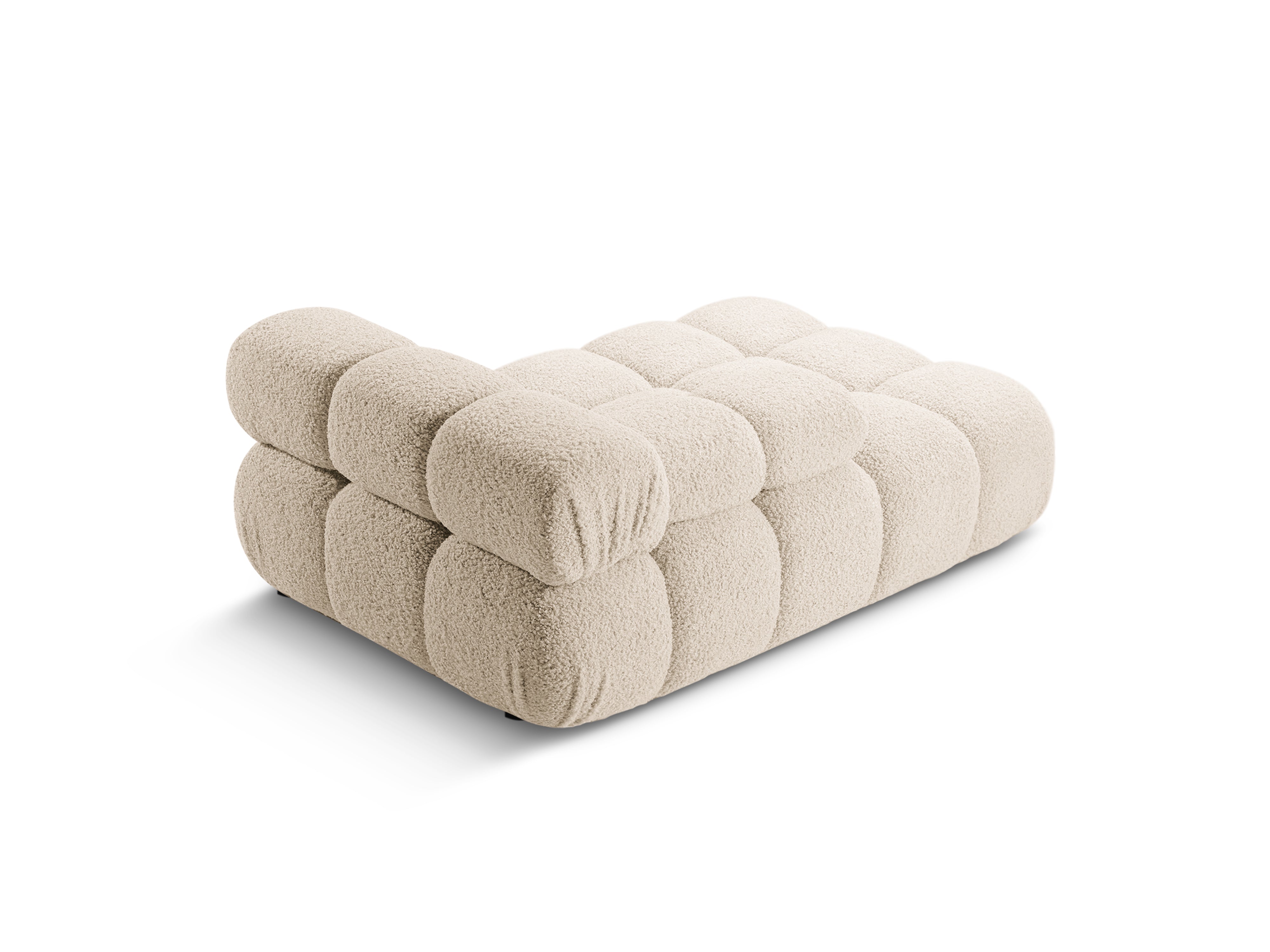 Left-facing BELLIS chaise lounge in beige boucle
