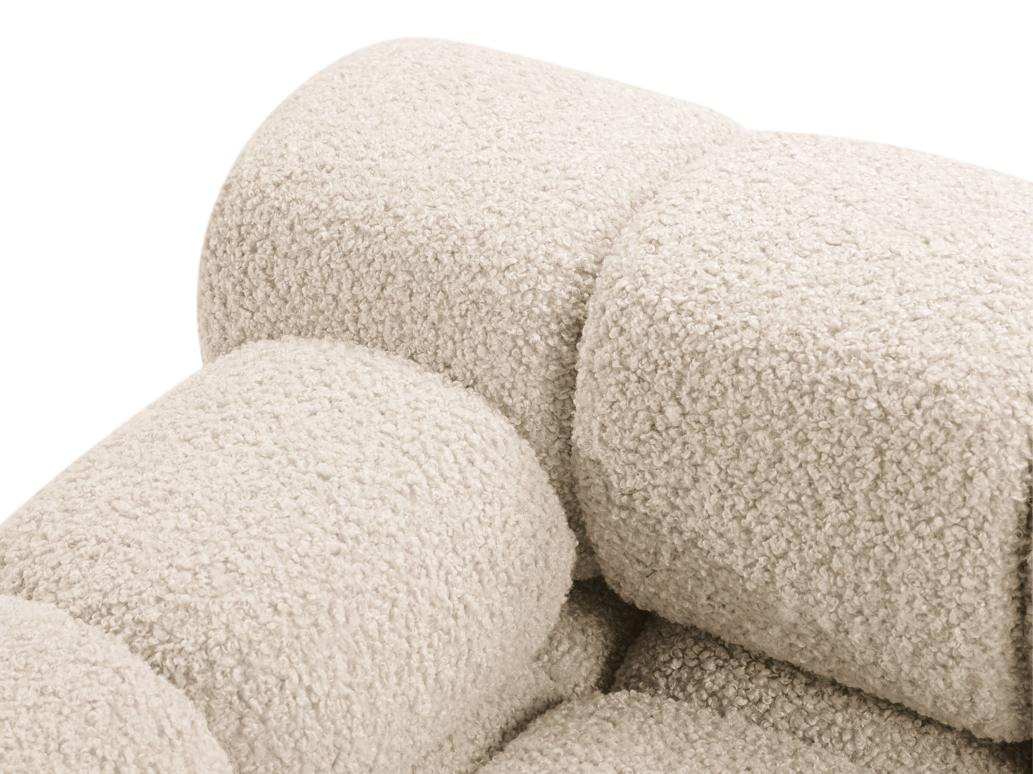 Left-facing BELLIS chaise lounge in beige boucle