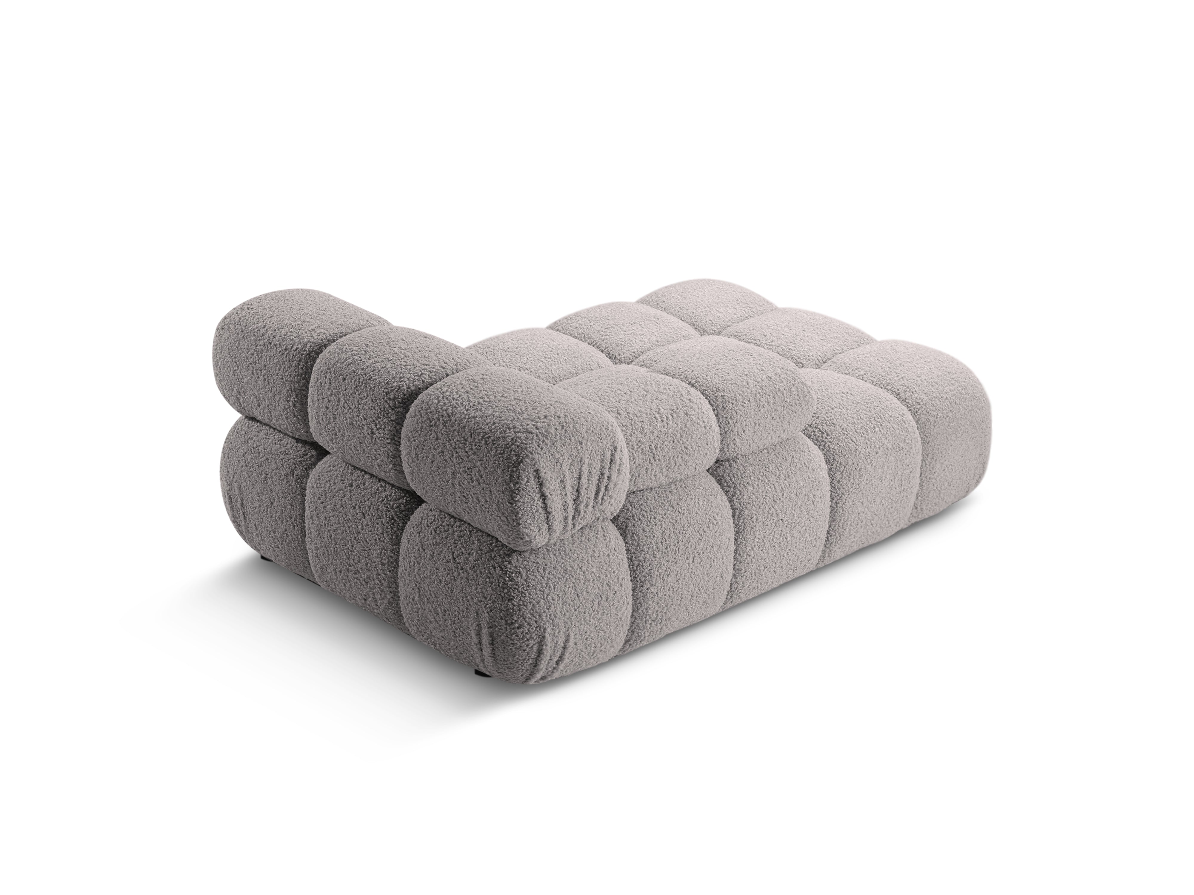 Left-facing BELLIS chaise longue in gray boucle