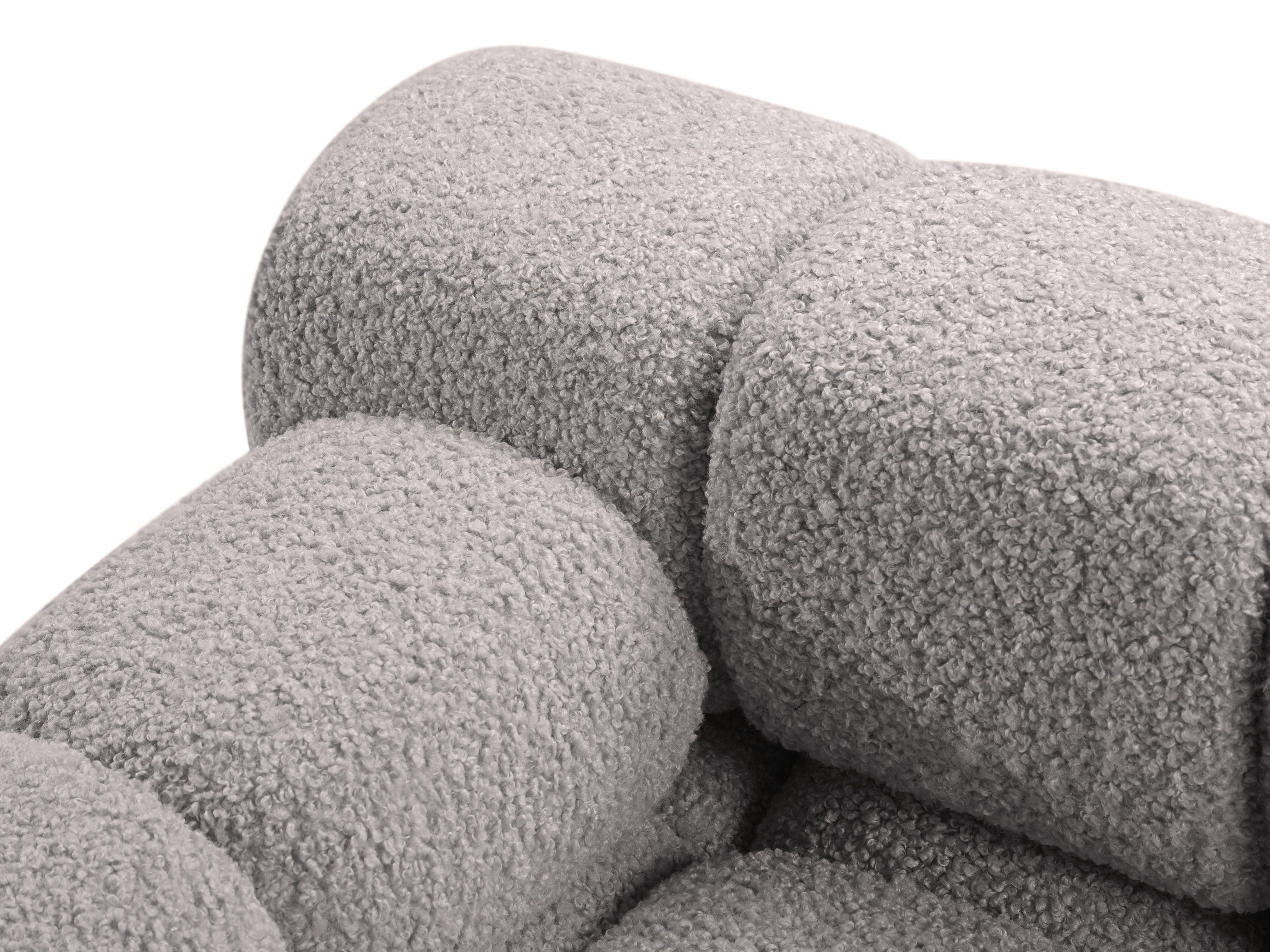 Left-facing BELLIS chaise longue in gray boucle