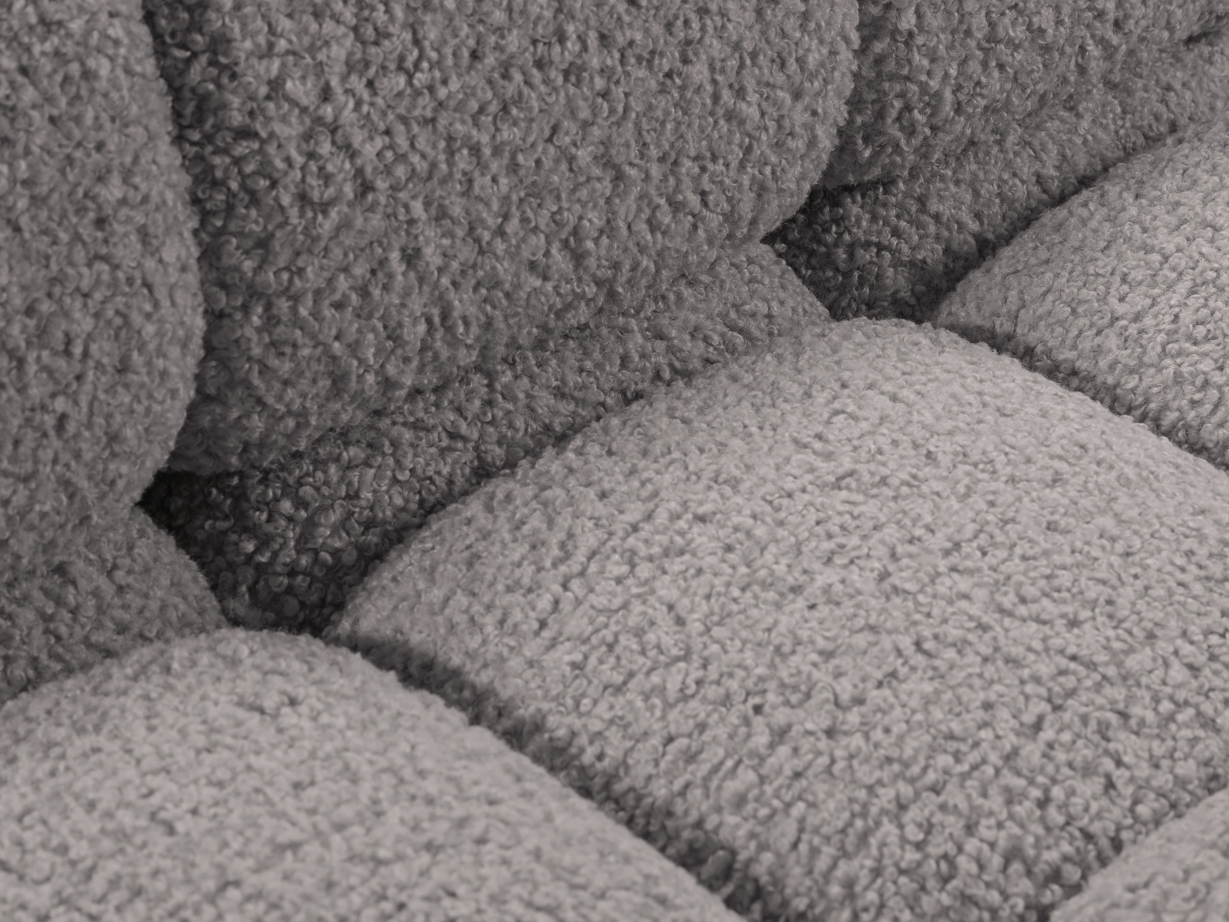 Left-facing BELLIS chaise longue in gray boucle