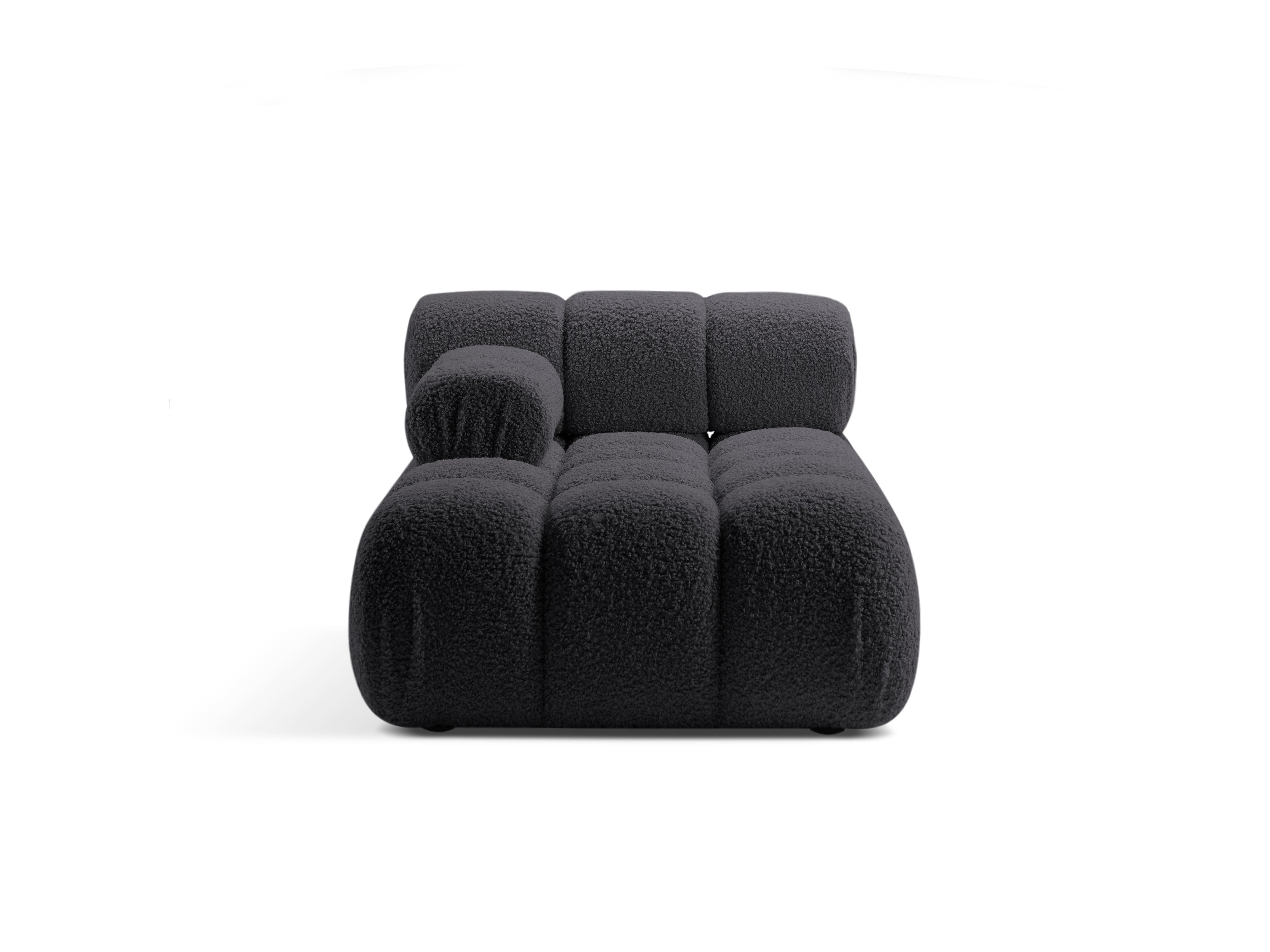Left-facing BELLIS chaise longue in graphite boucle