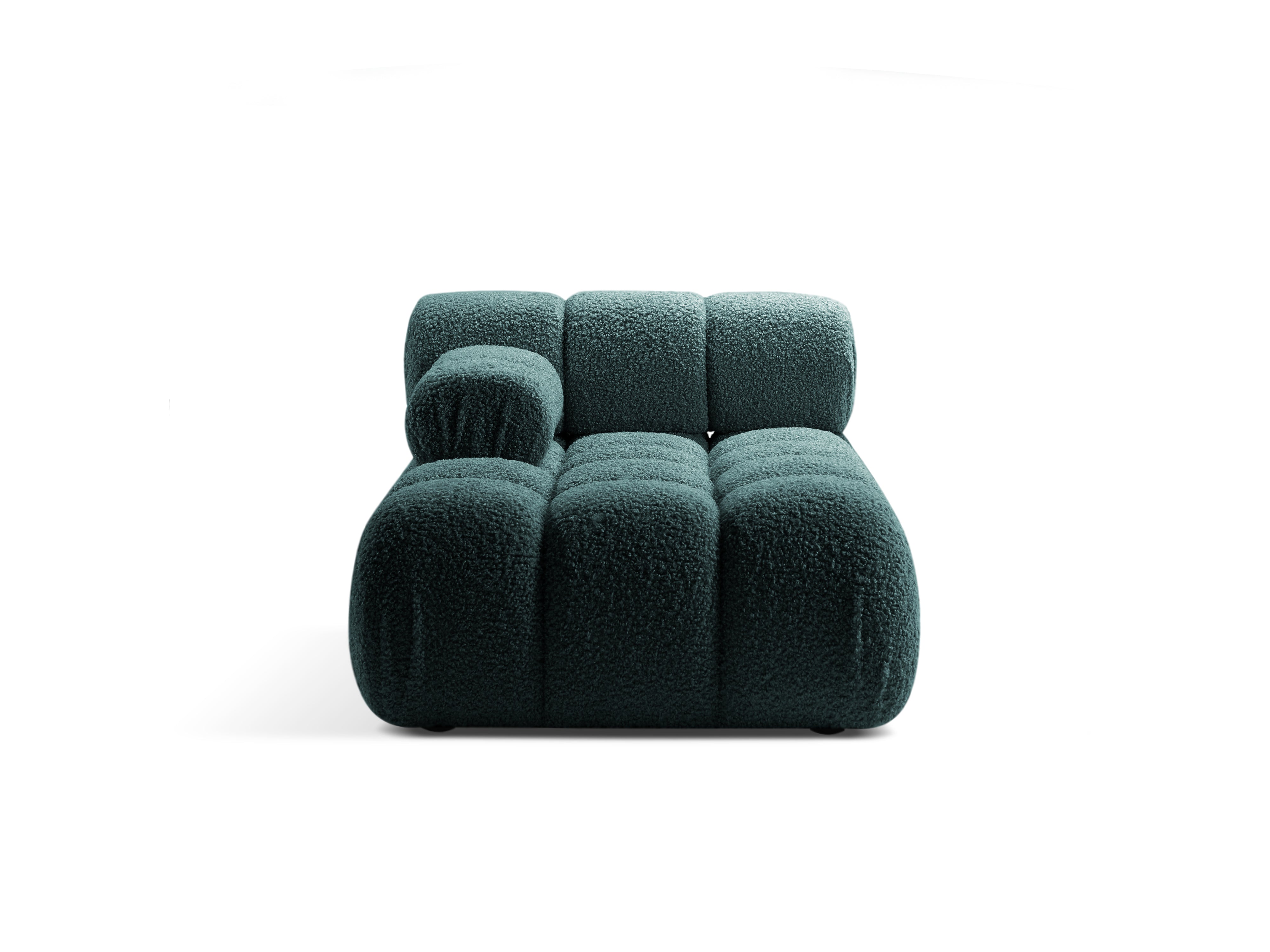 Left-facing BELLIS chaise longue in deep petrol boucle