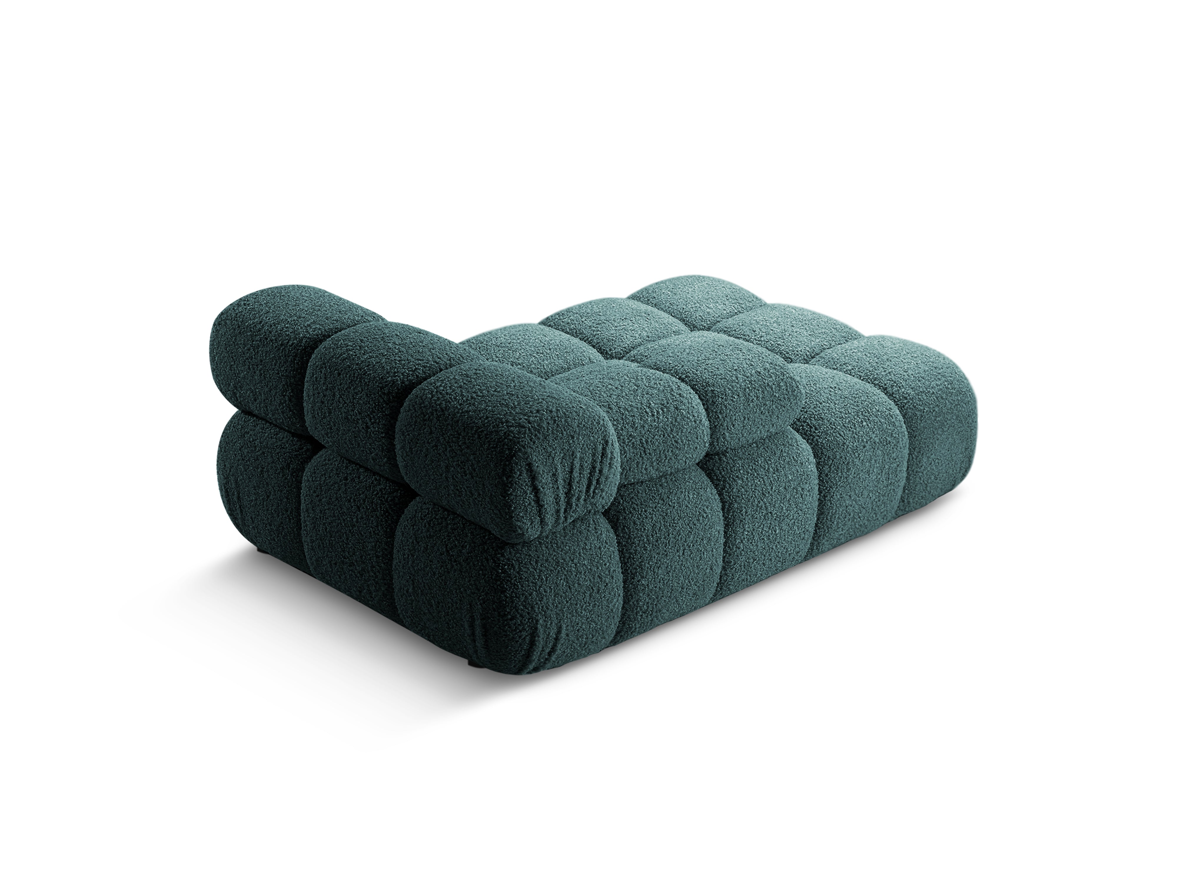 Left-facing BELLIS chaise longue in deep petrol boucle