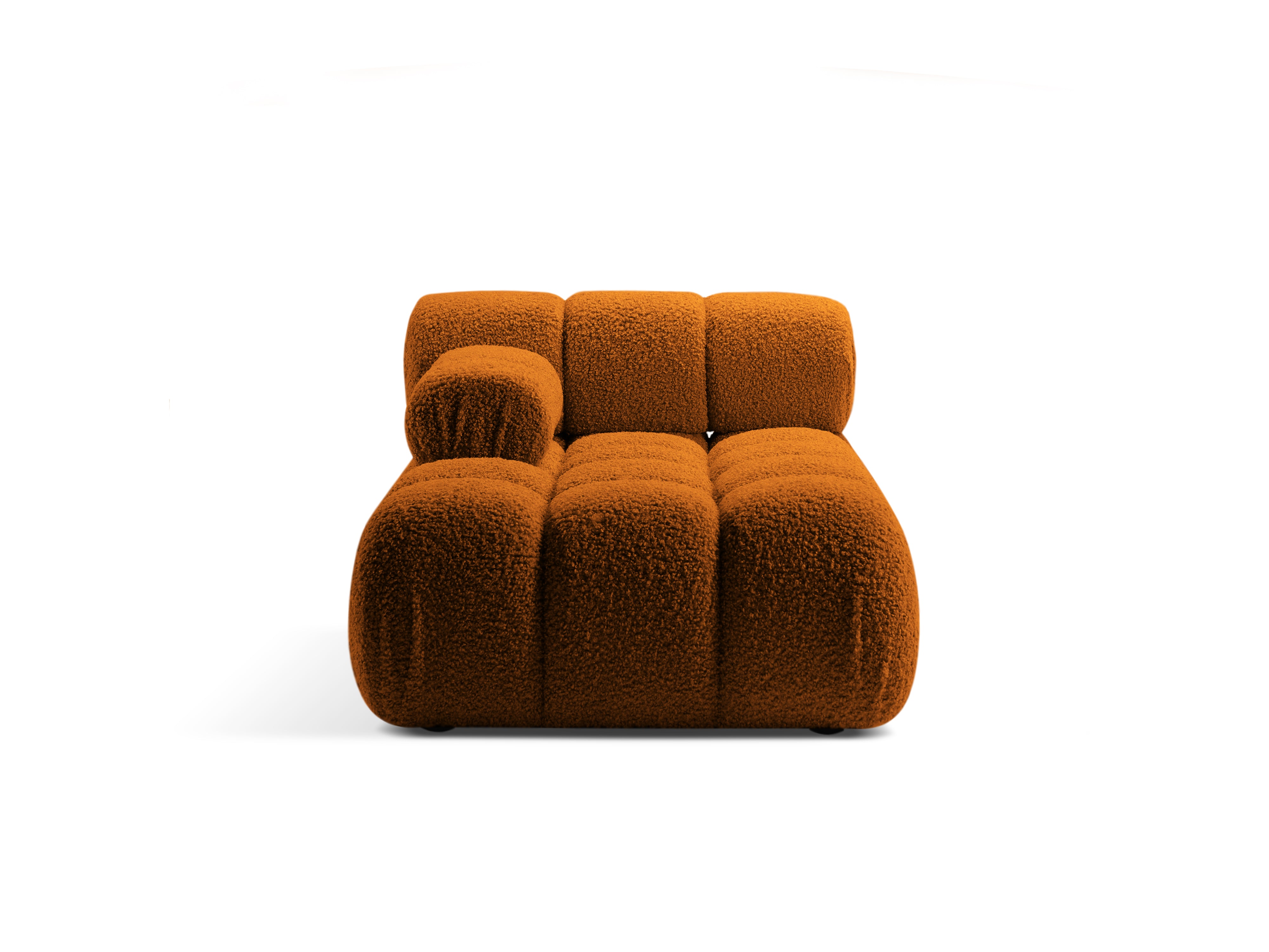 Left-facing BELLIS chaise longue in brick boucle