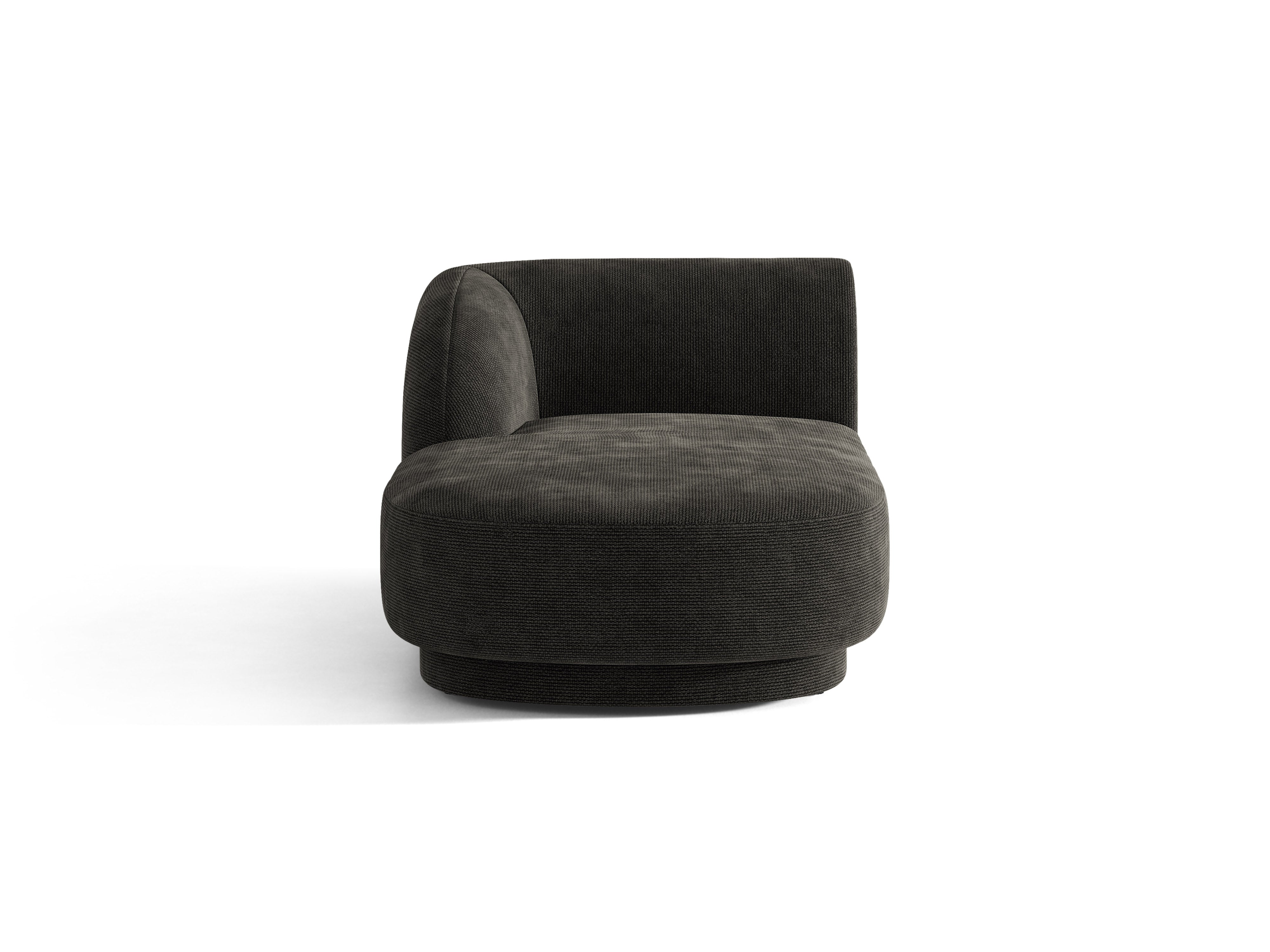 Left-facing chaise longue MILEY black chenille