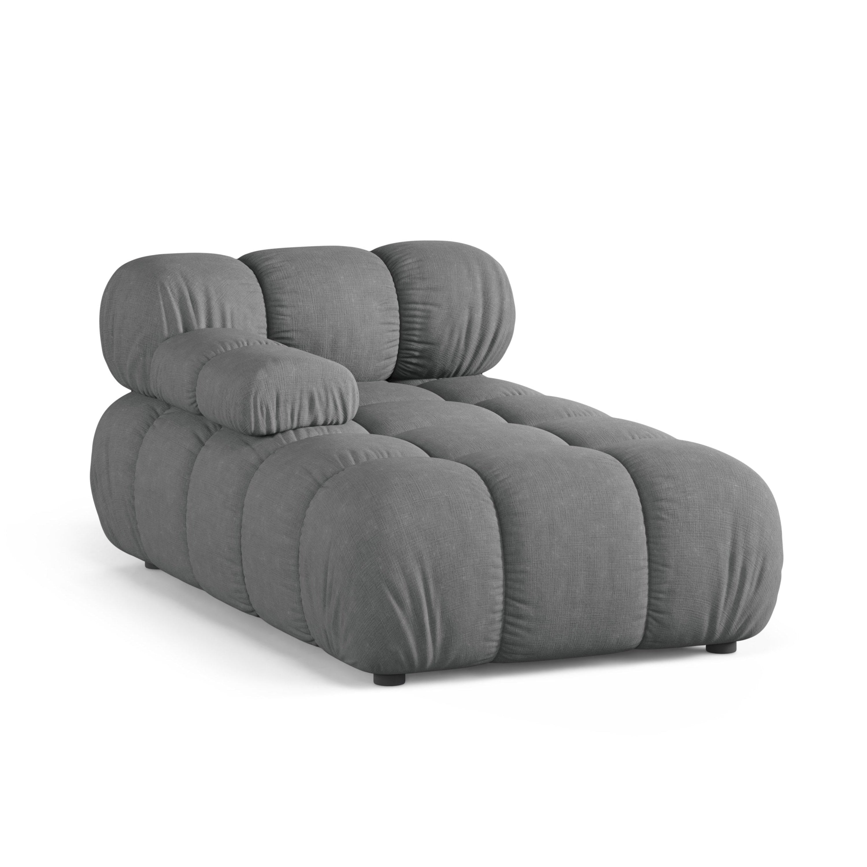 Left-facing BELLIS chaise lounge in gray