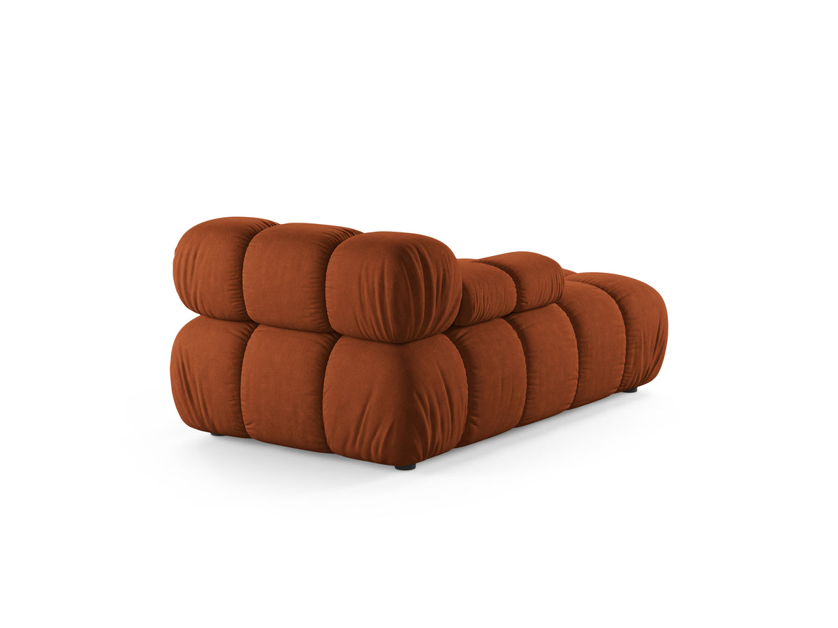 Left-facing BELLIS chaise longue in brick red