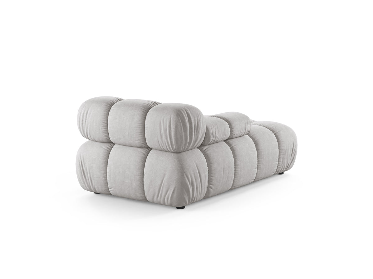 Left-facing BELLIS chaise longue in light gray