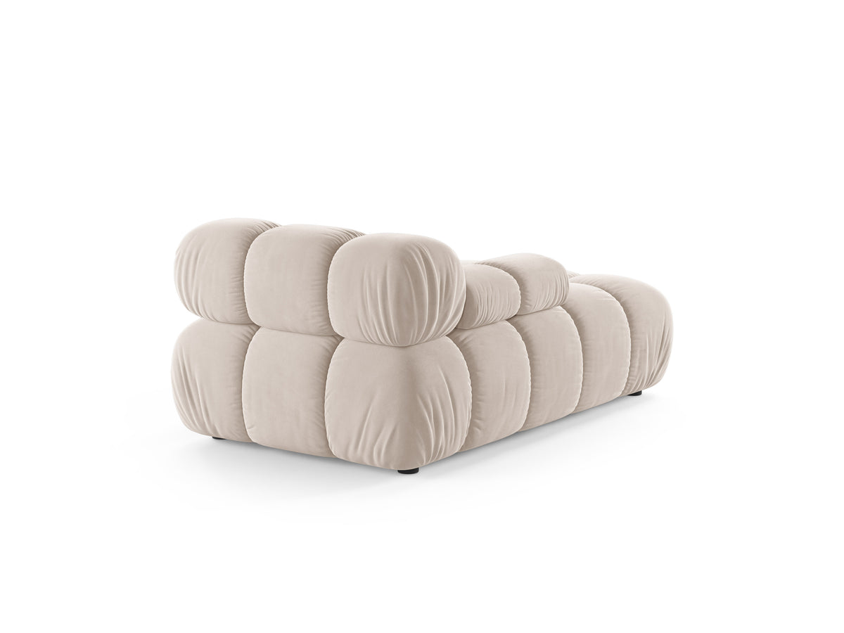 Left-facing BELLIS chaise lounge in light beige velvet