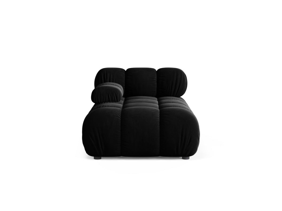 Left-facing BELLIS chaise lounge in black velvet