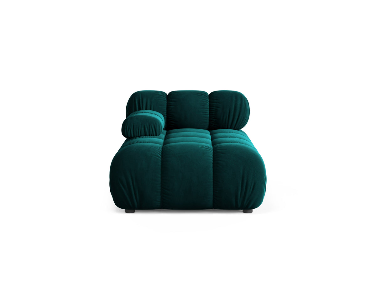 Left-facing BELLIS chaise longue in deep petrol velvet