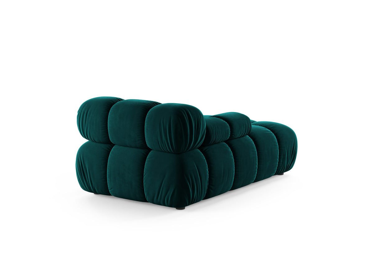 Left-facing BELLIS chaise longue in deep petrol velvet
