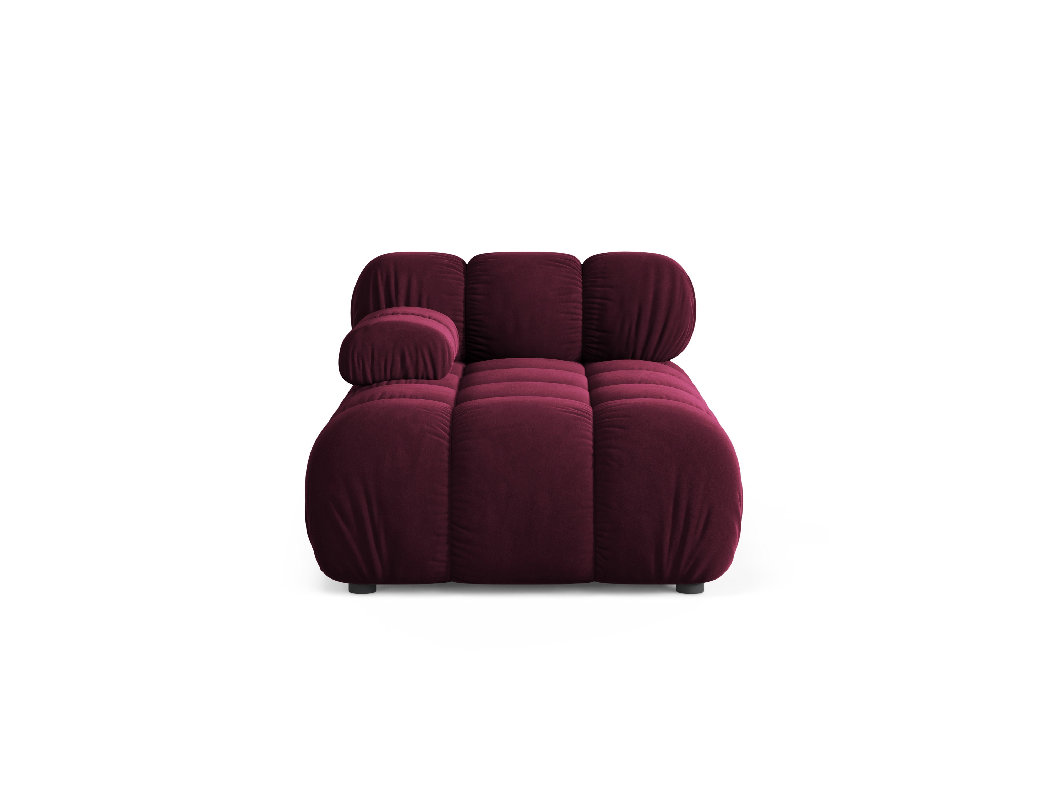Left-facing BELLIS chaise longue in burgundy velvet