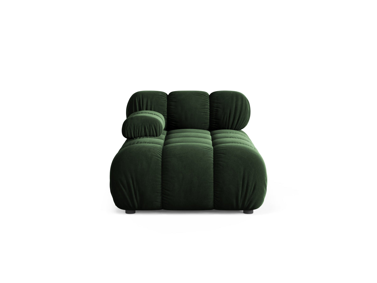Left-facing BELLIS chaise longue in bottle green velvet