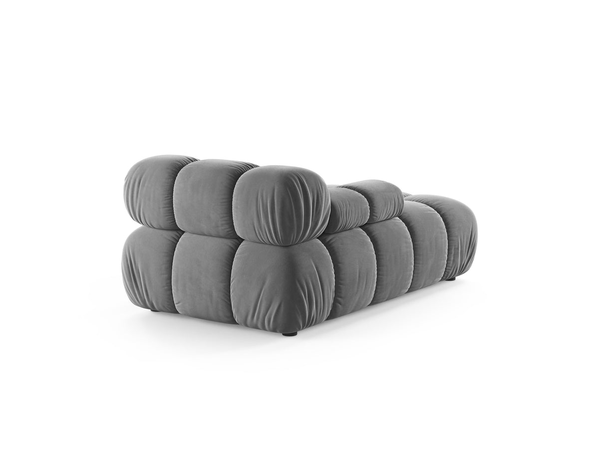 Left-facing BELLIS chaise lounge in gray velvet