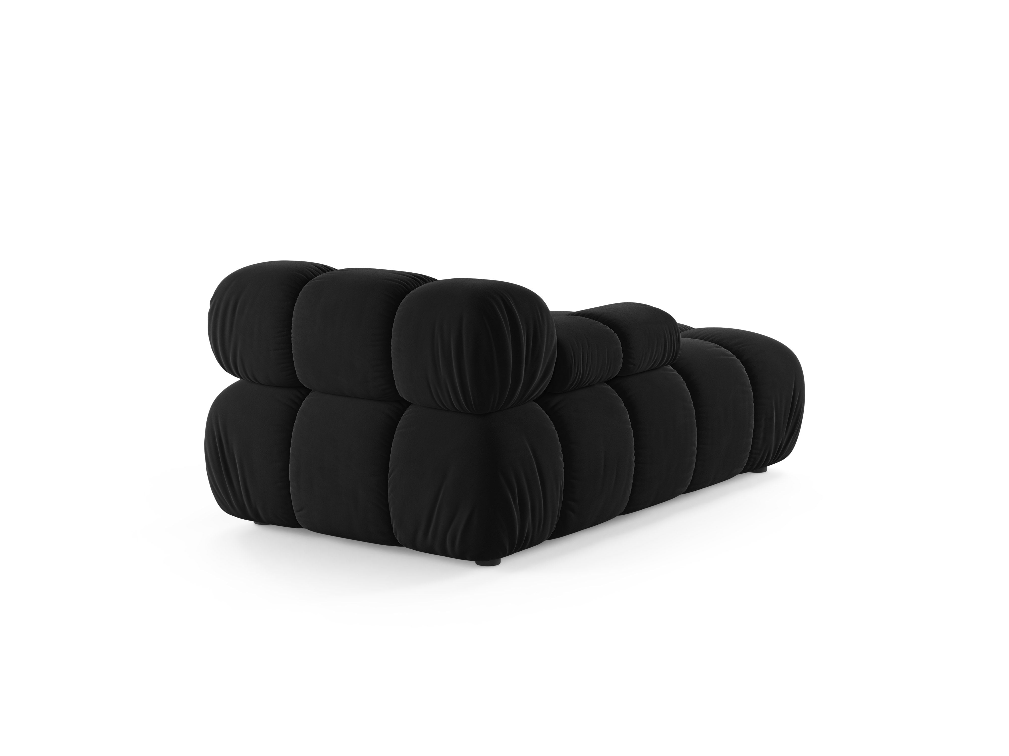 Black velvet left-facing chaise lounge BELLIS