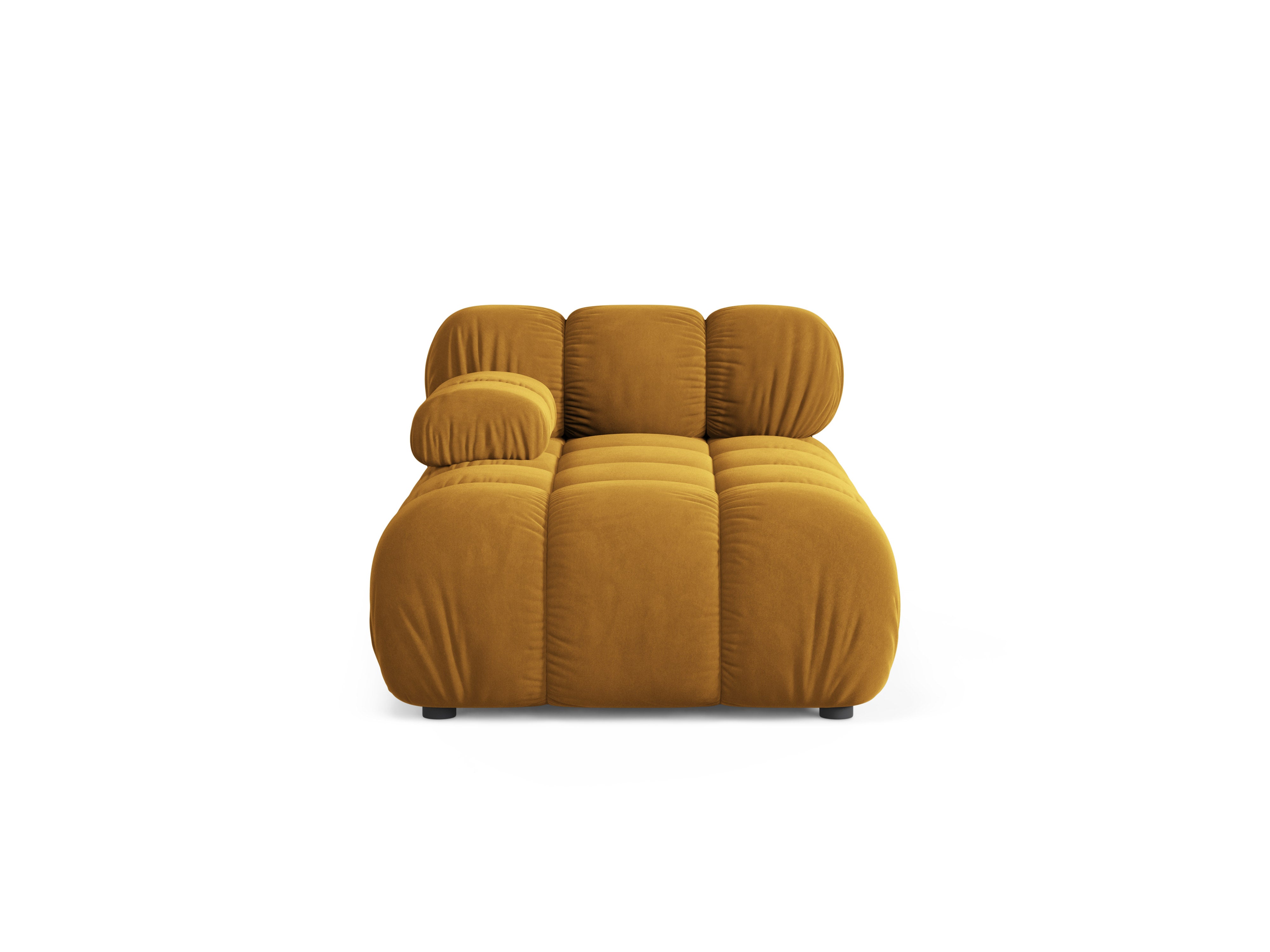 Mustard Velvet Left-Arm Chaise Lounge BELLIS