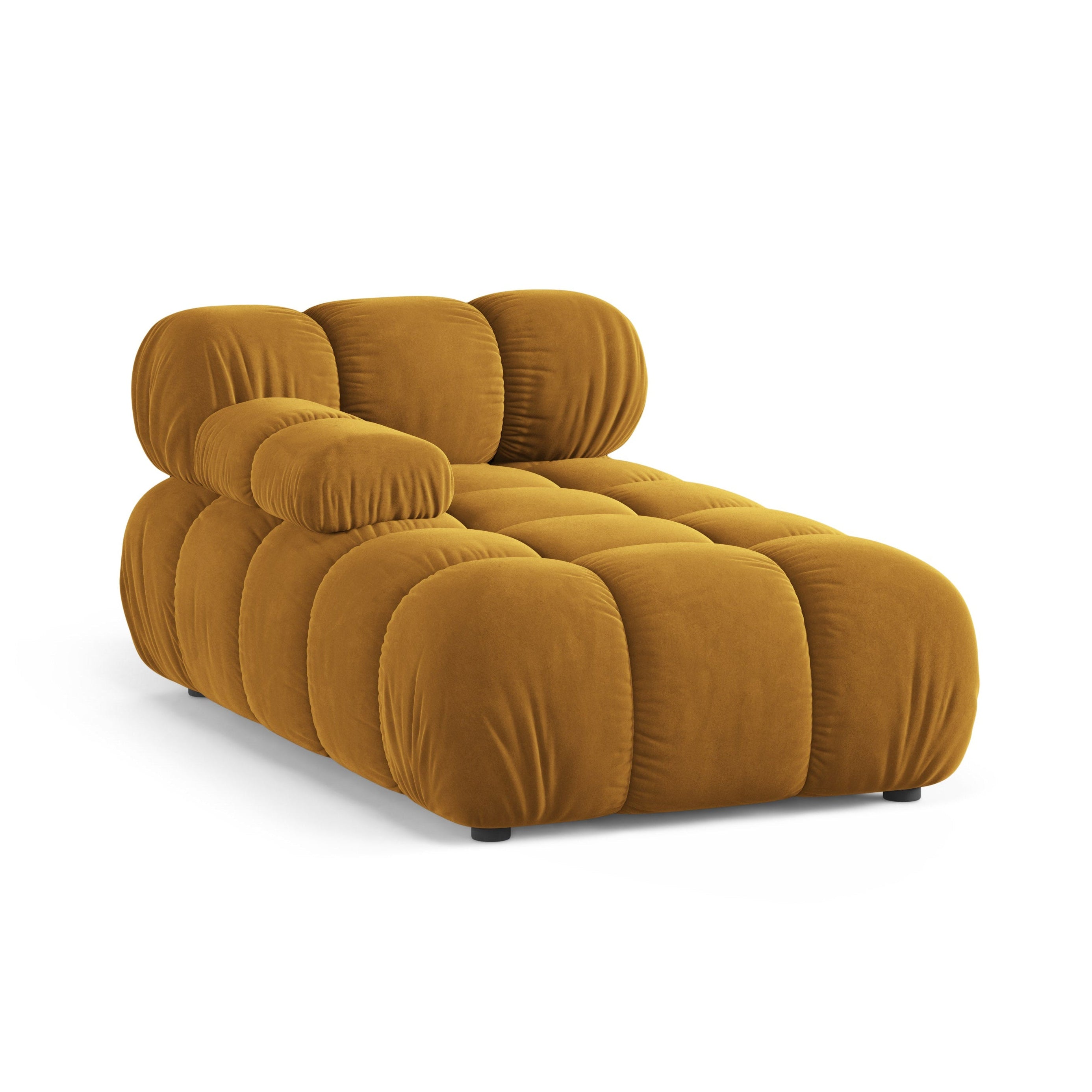 Mustard Velvet Left-Arm Chaise Lounge BELLIS