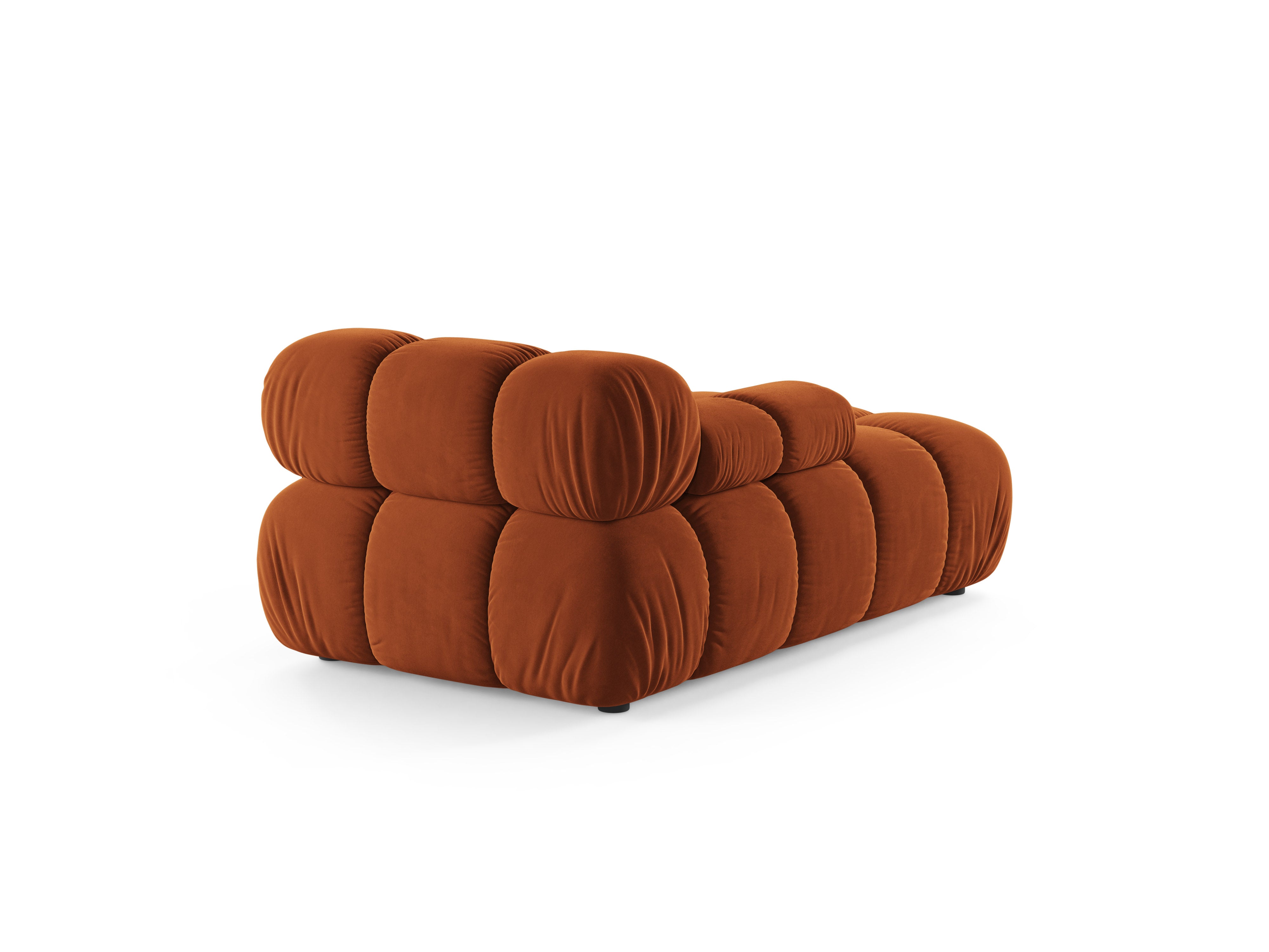 Left-facing velvet chaise longue BELLIS in brick red