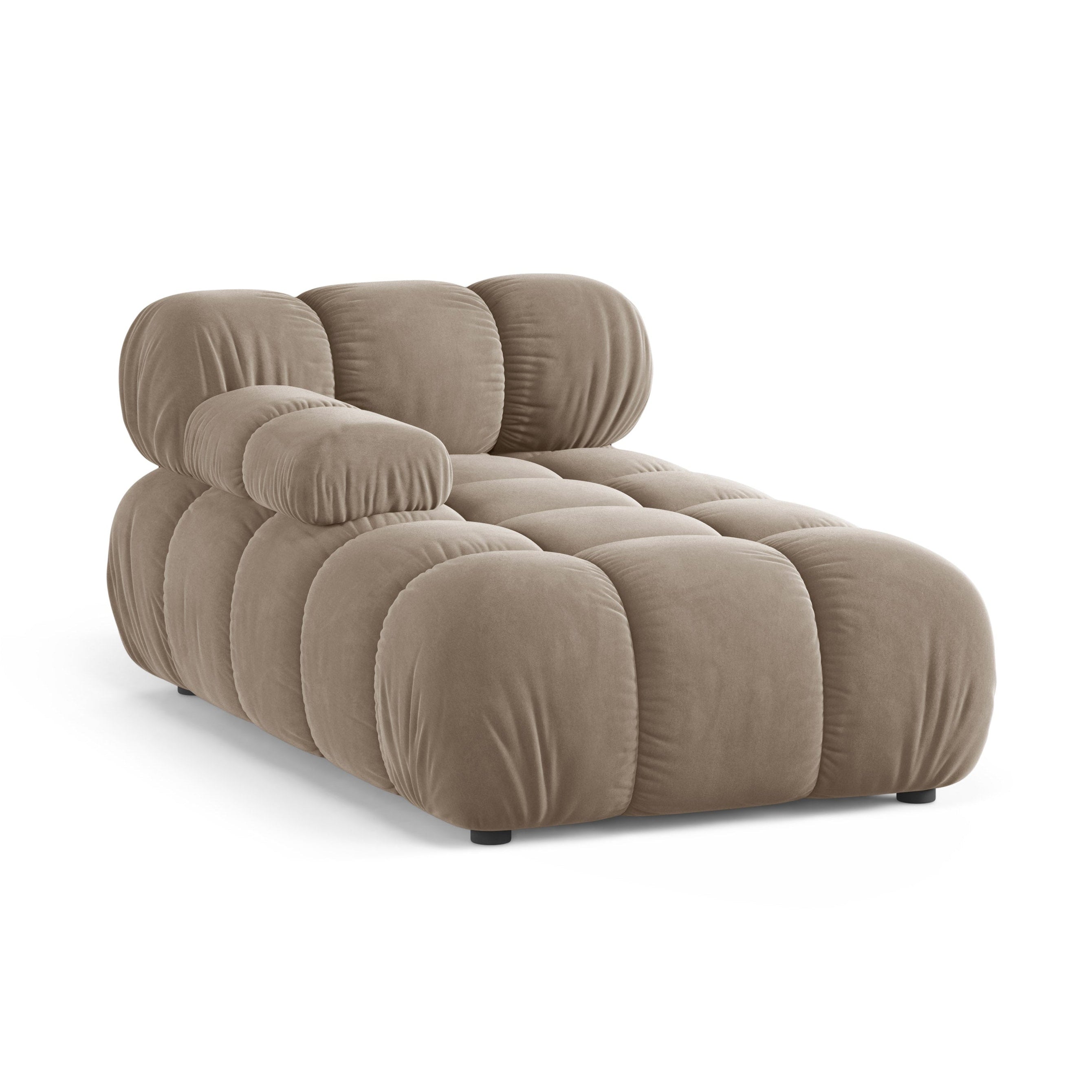 Cappuccino Left-Arm Velvet Chaise Lounge BELLIS