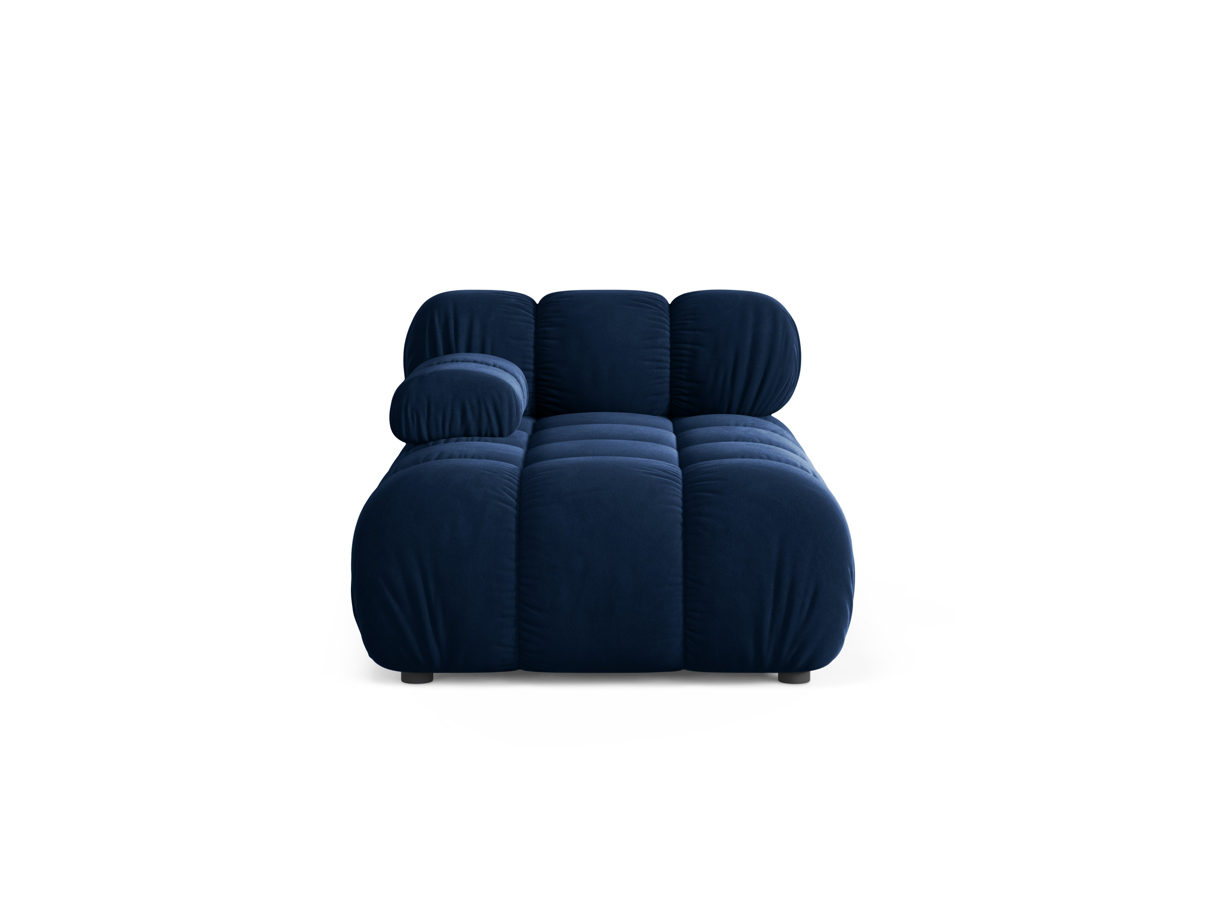 Left-facing velvet chaise longue BELLIS in royal blue