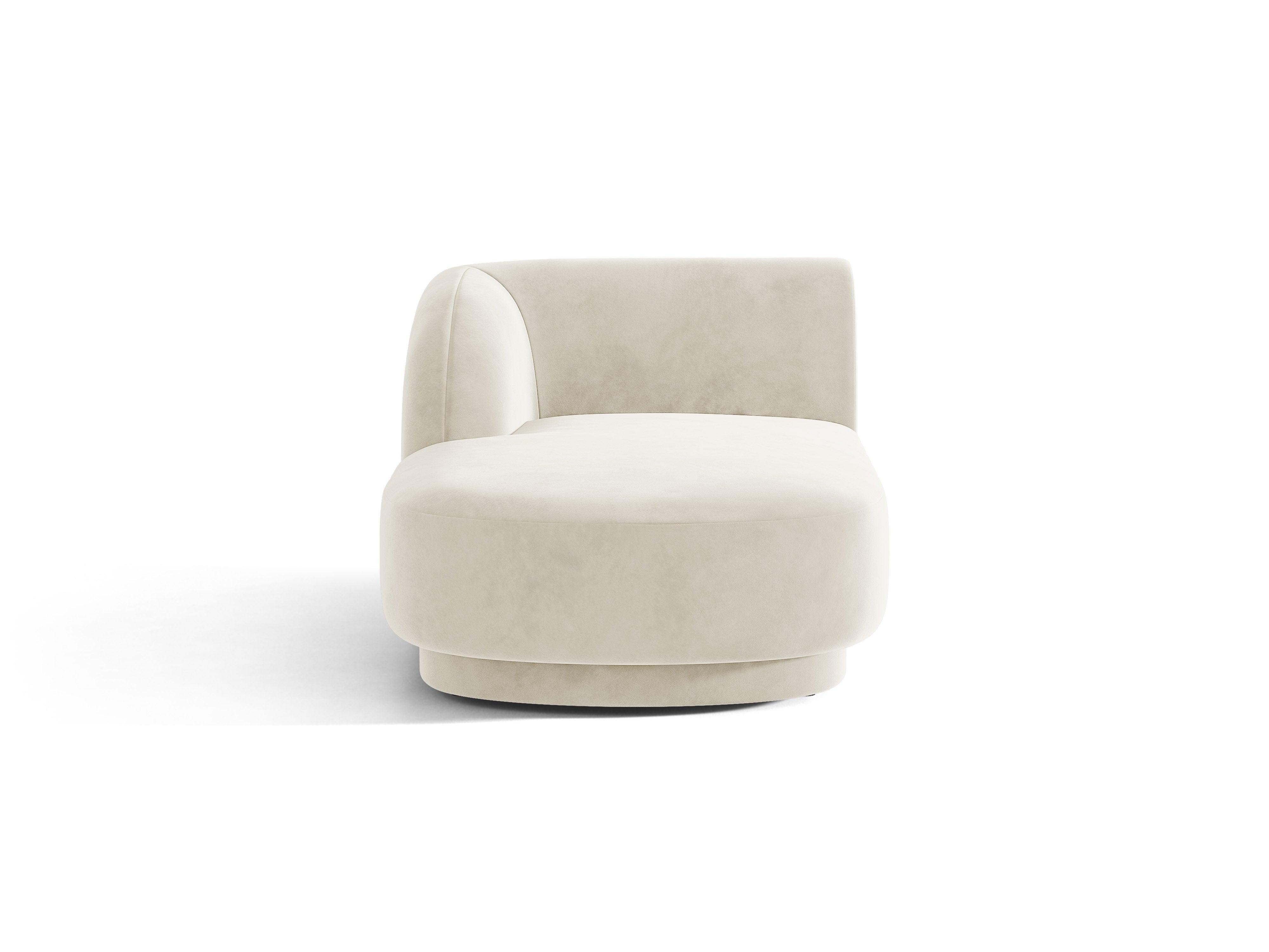 Left-facing velvet chaise longue MILEY light beige