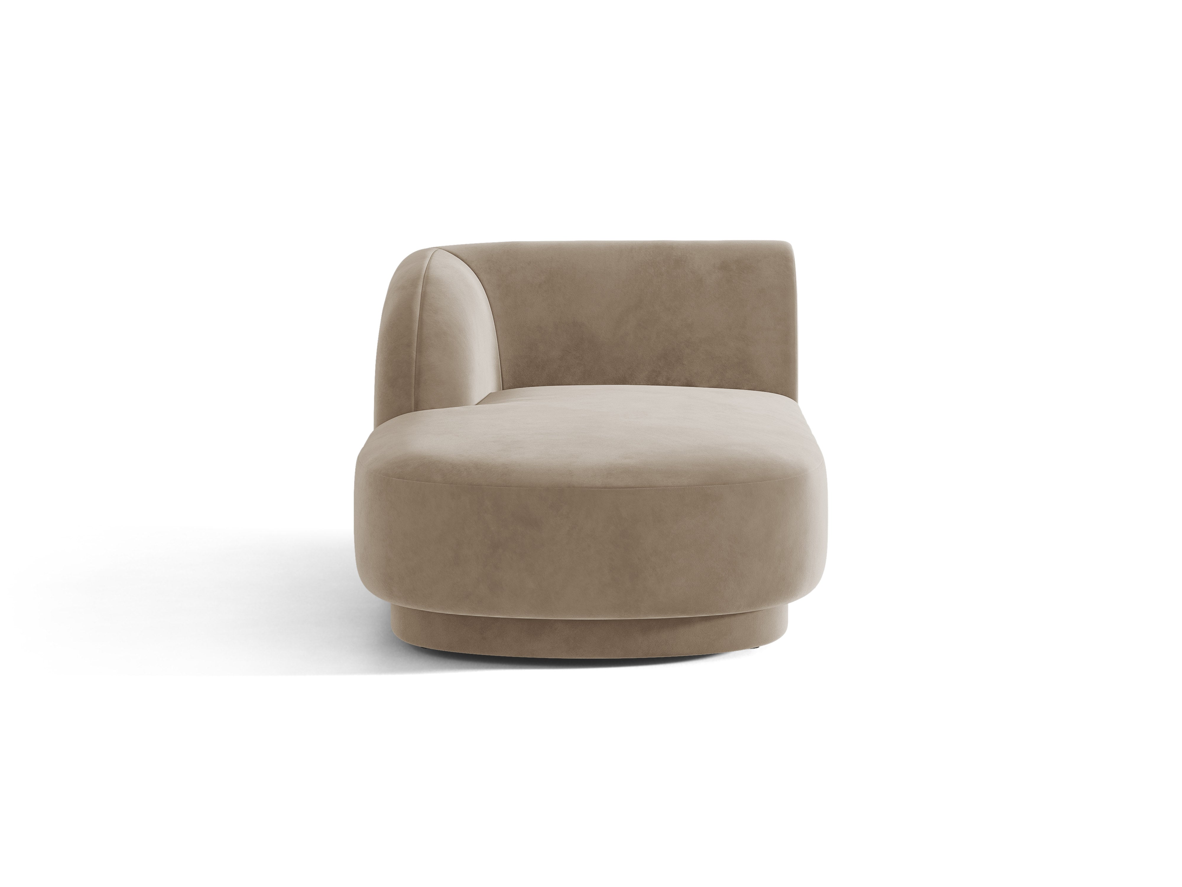 Left-facing velvet chaise longue MILEY cappuccino