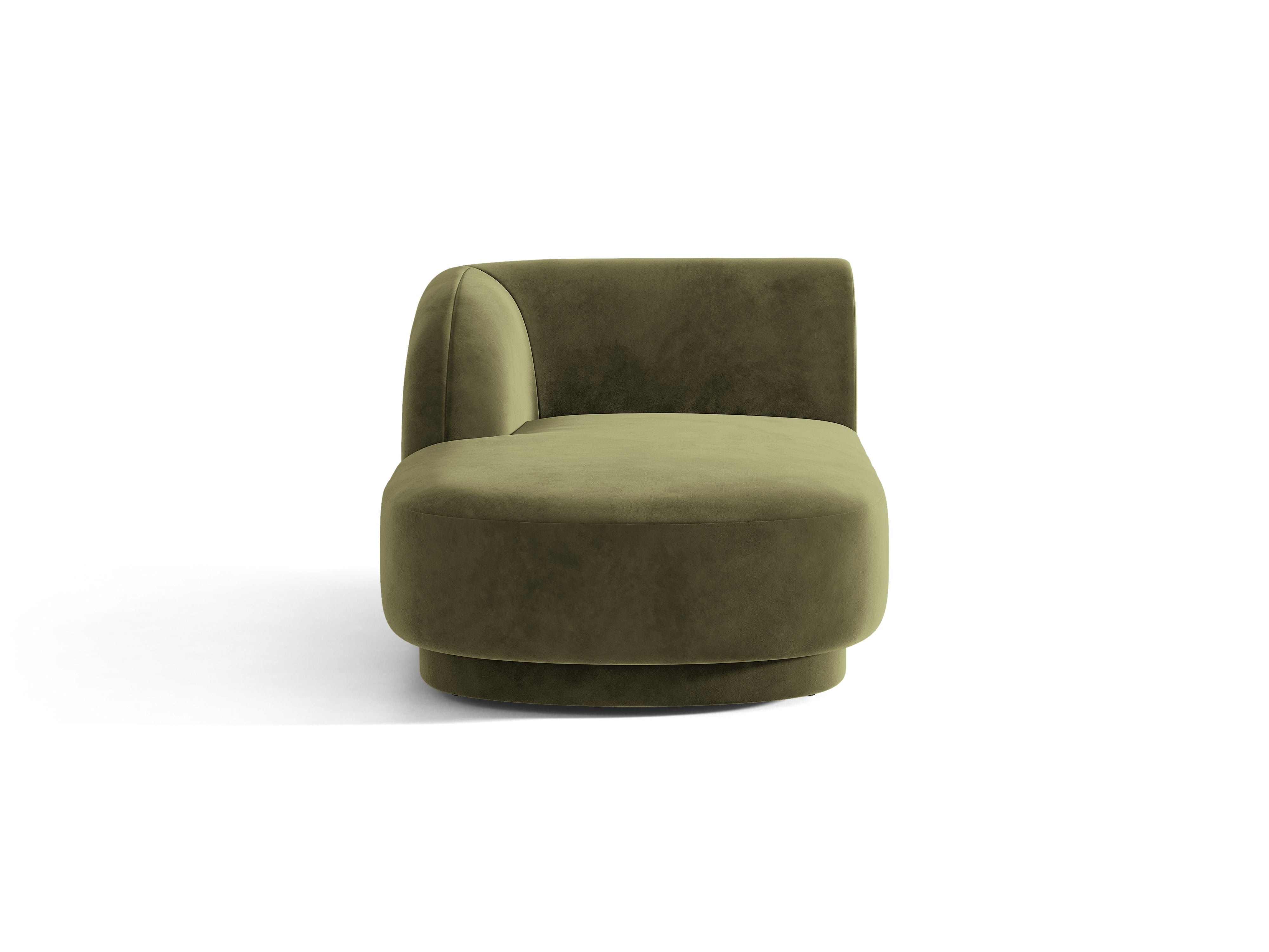 Left-facing velvet chaise longue MILEY green
