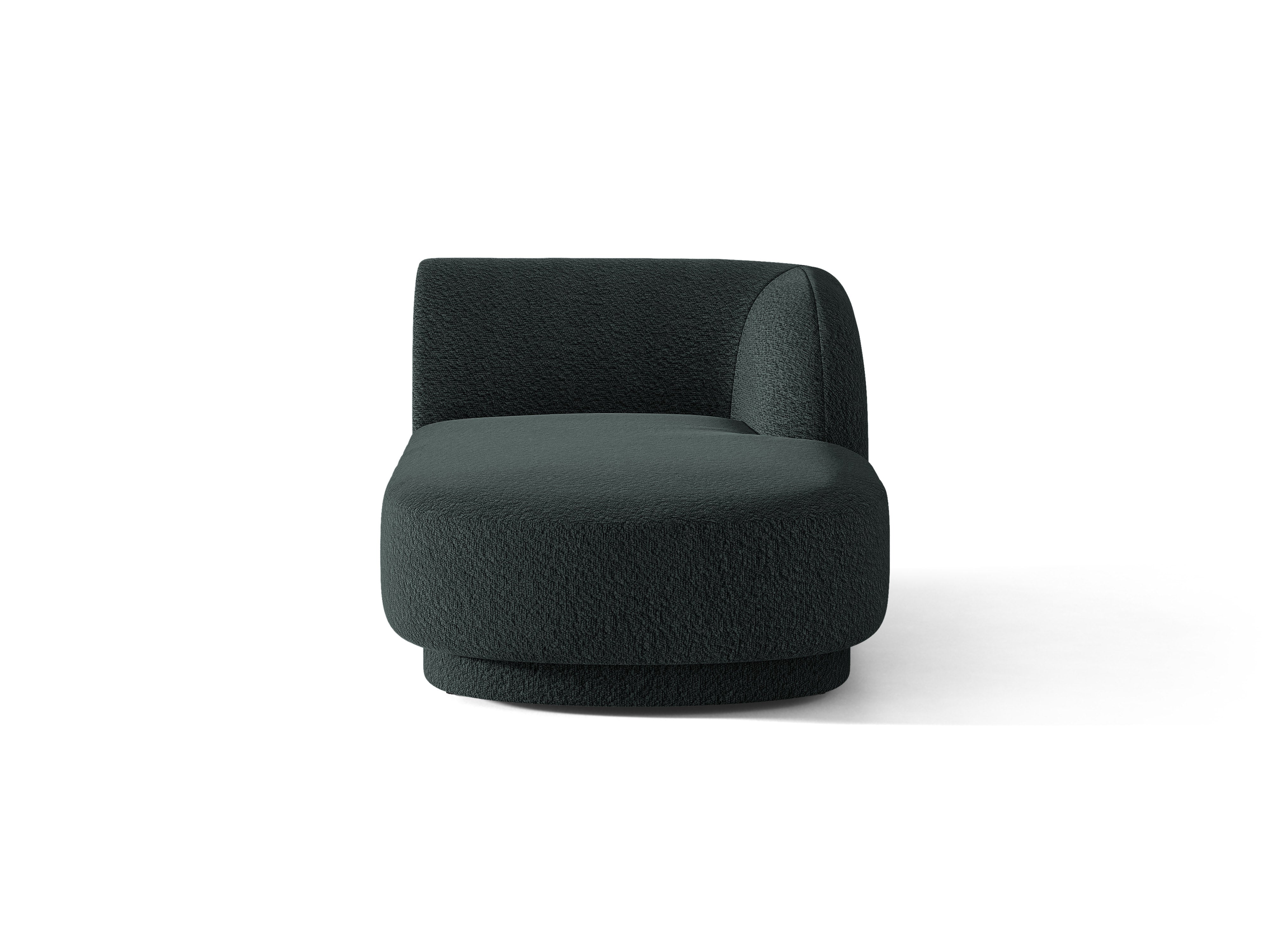 Right-facing chaise longue MILEY black boucle