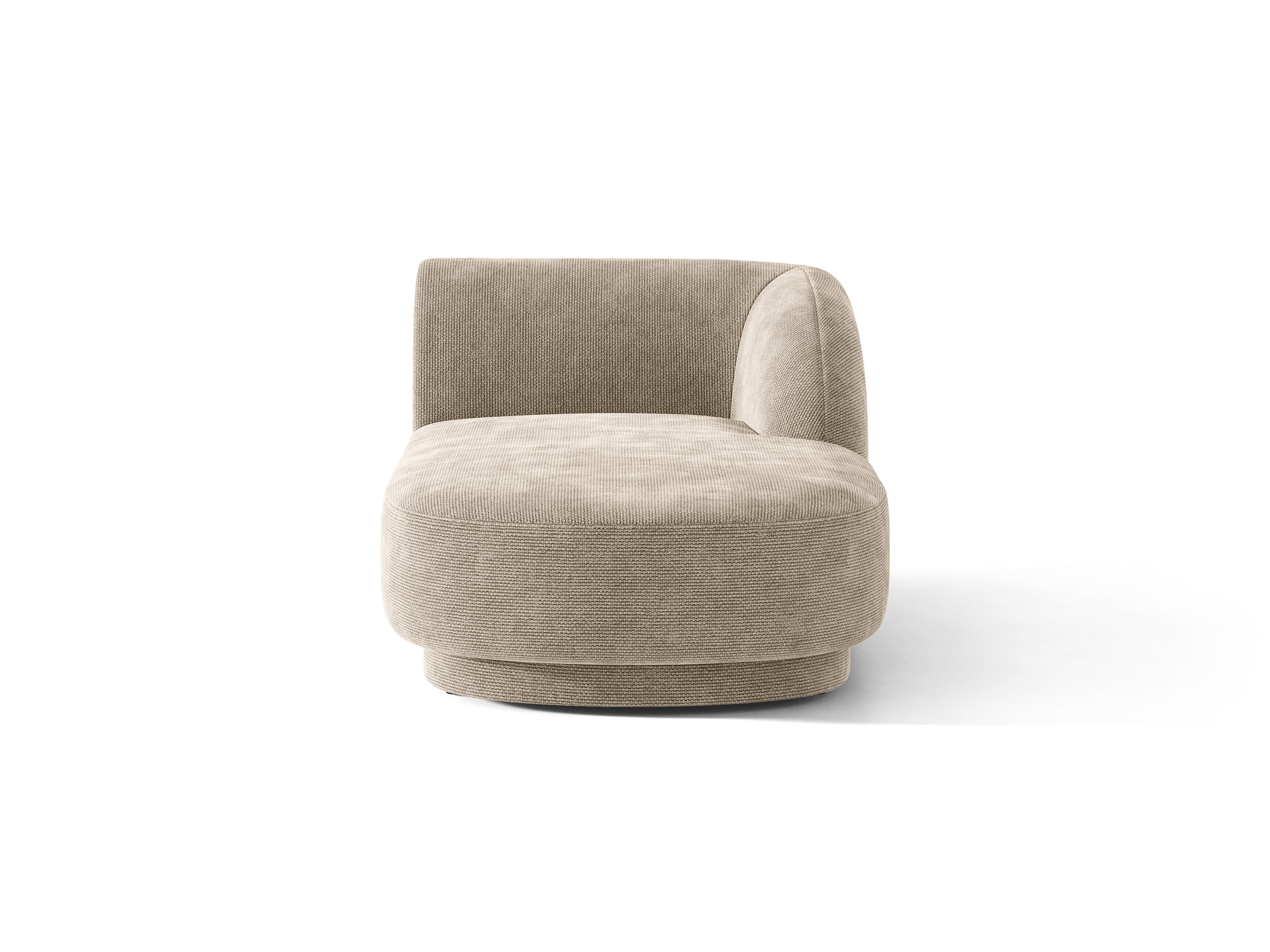 Right-facing chaise longue MILEY beige silky chenille