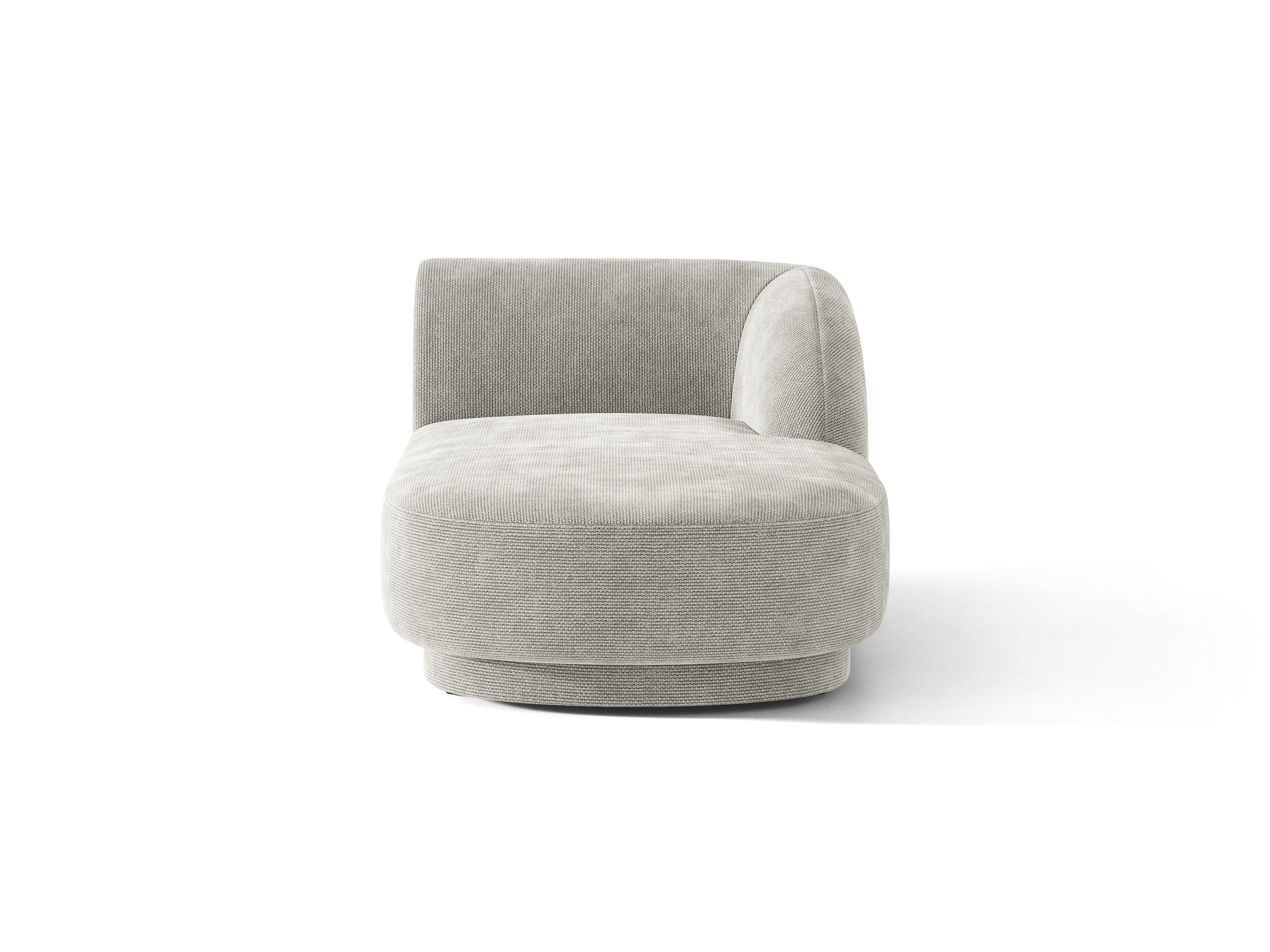 Right-facing chaise longue MILEY light gray silky chenille