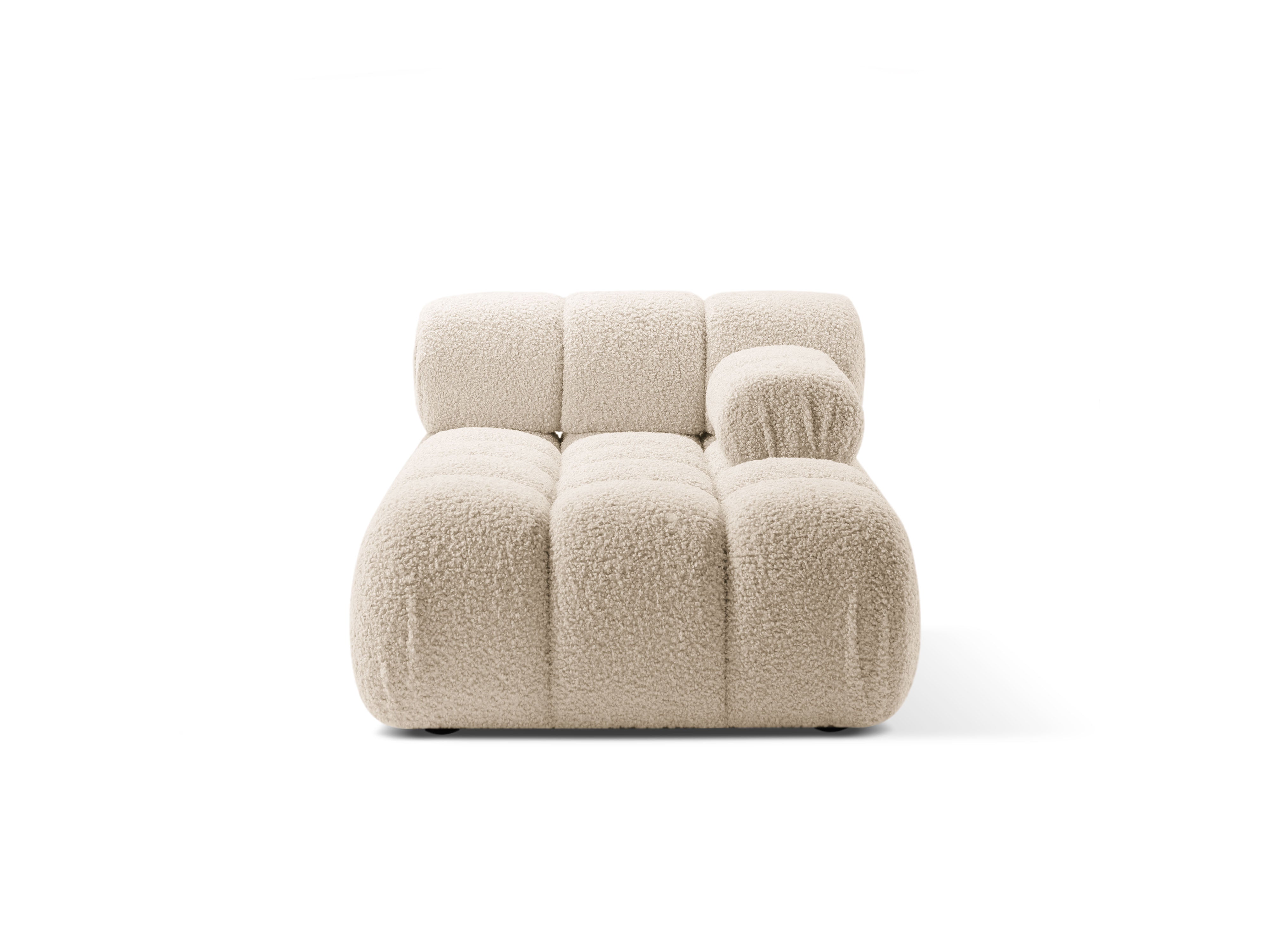 Right-facing BELLIS chaise longue in beige boucle