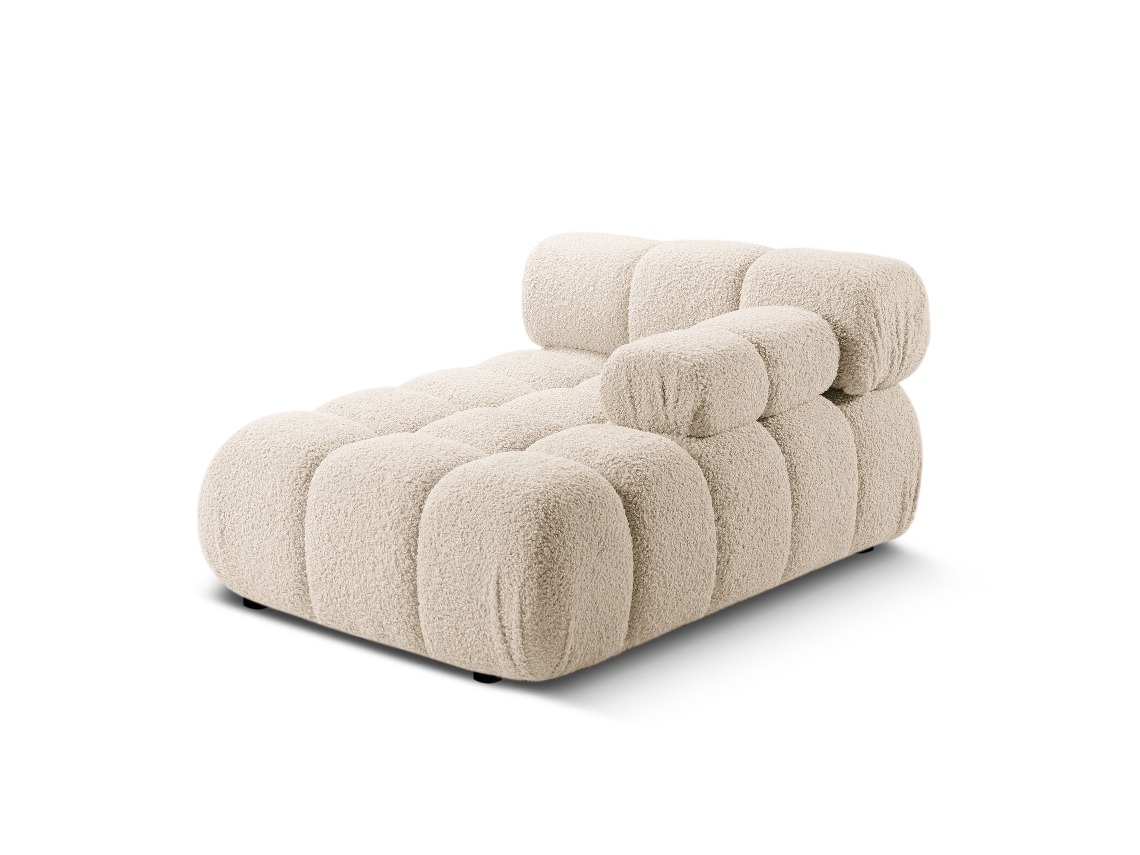 Right-facing BELLIS chaise longue in beige boucle