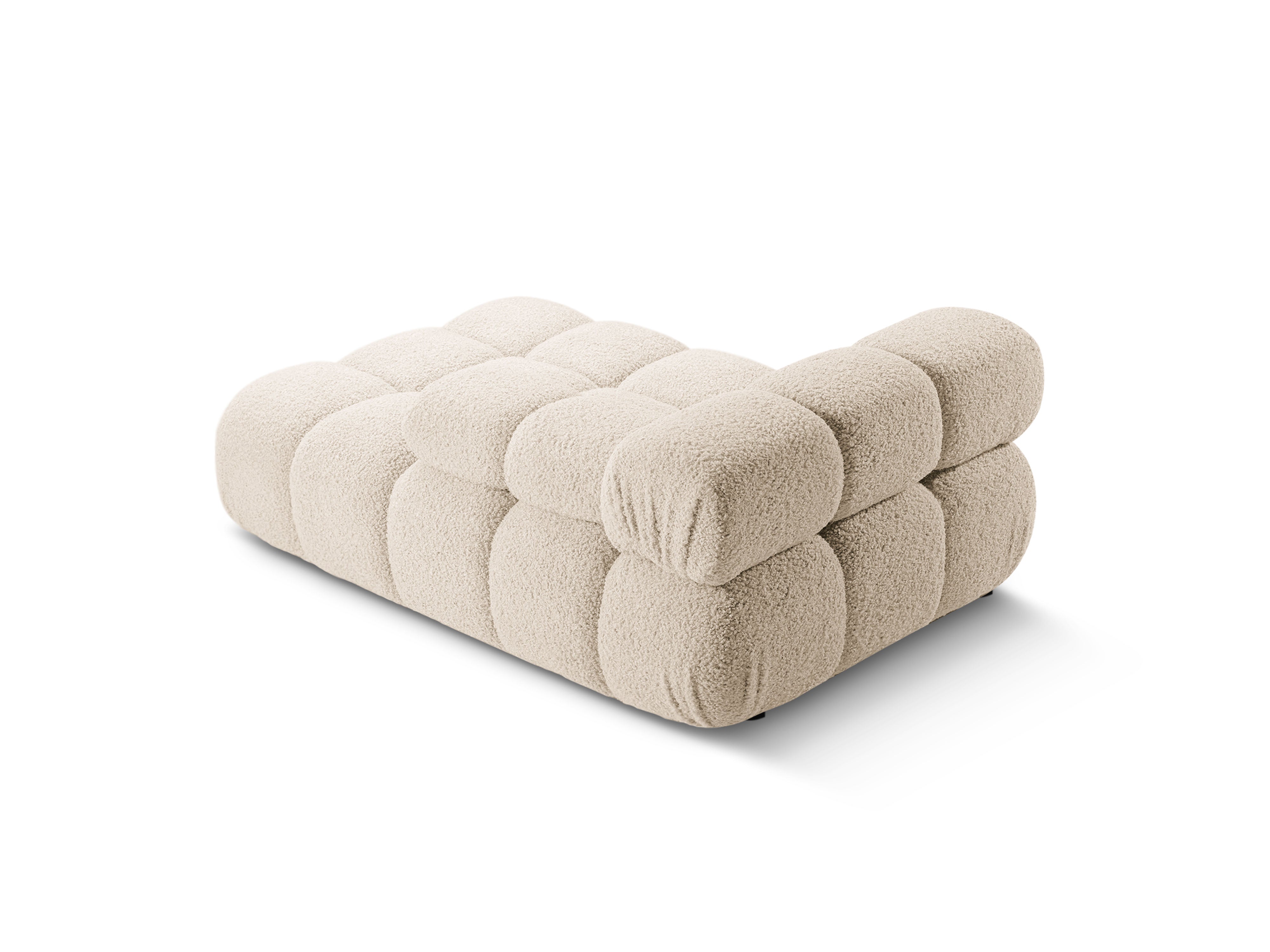 Right-facing BELLIS chaise longue in beige boucle