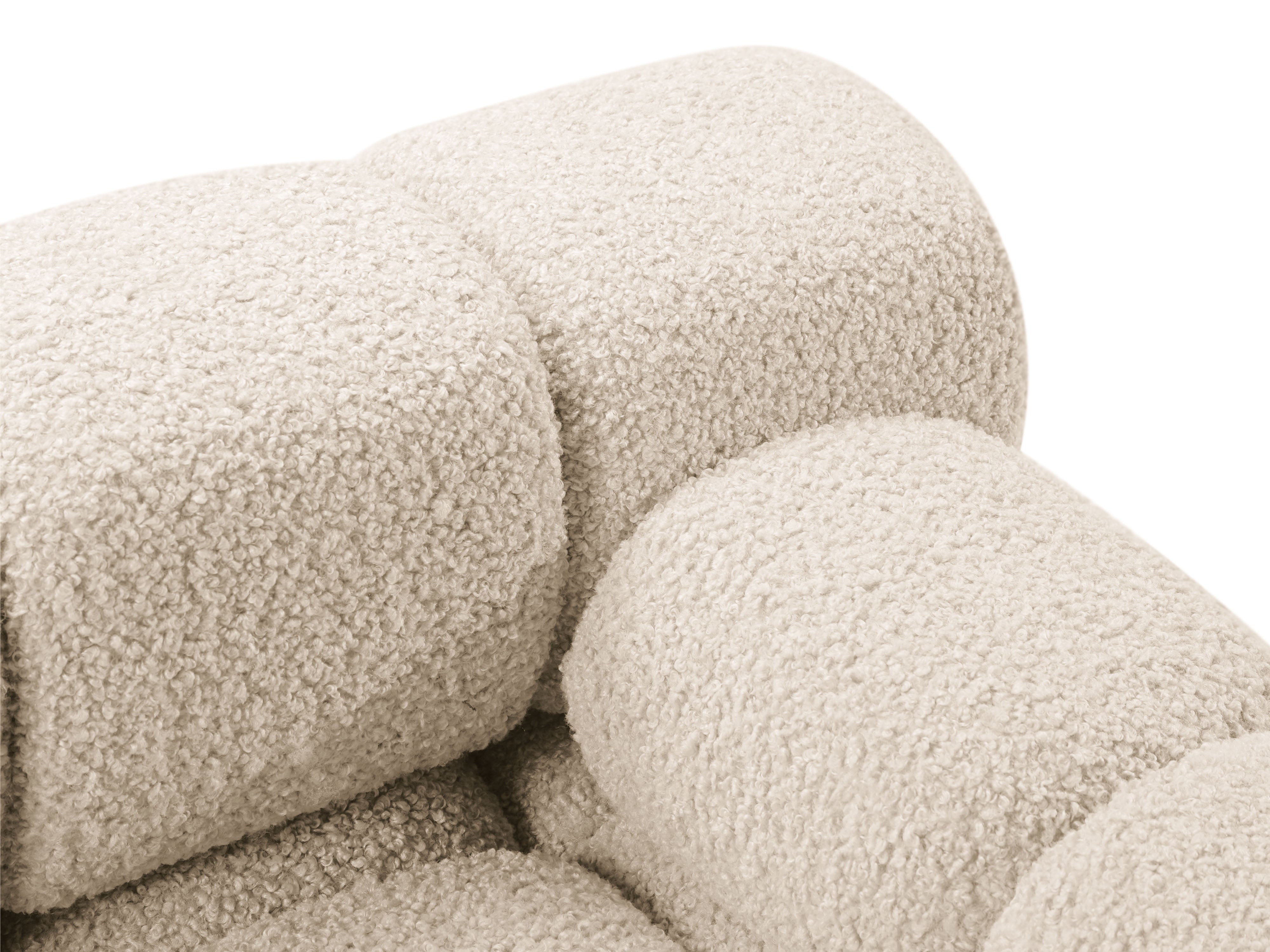 Right-facing BELLIS chaise longue in beige boucle