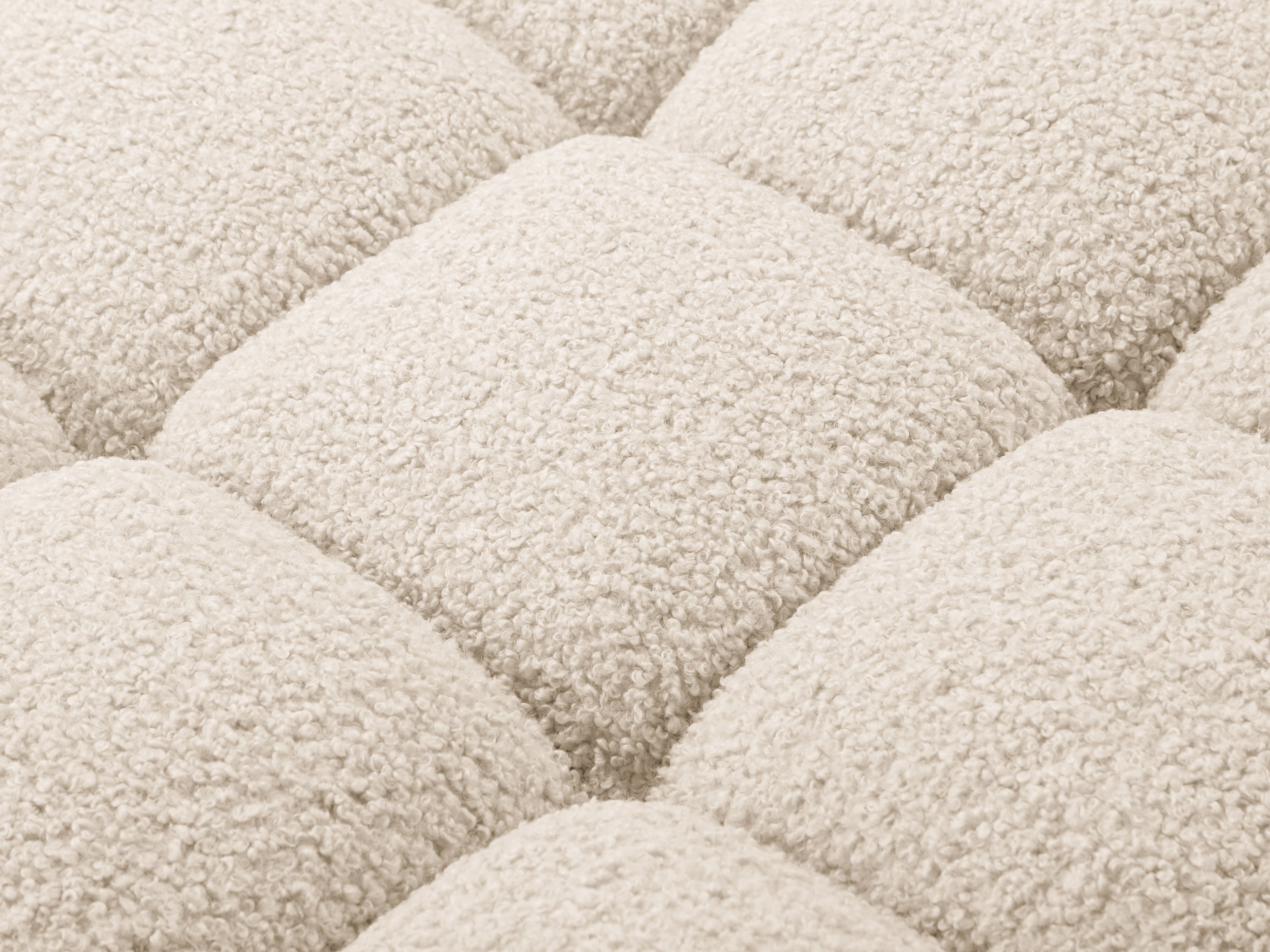 Right-facing BELLIS chaise longue in beige boucle
