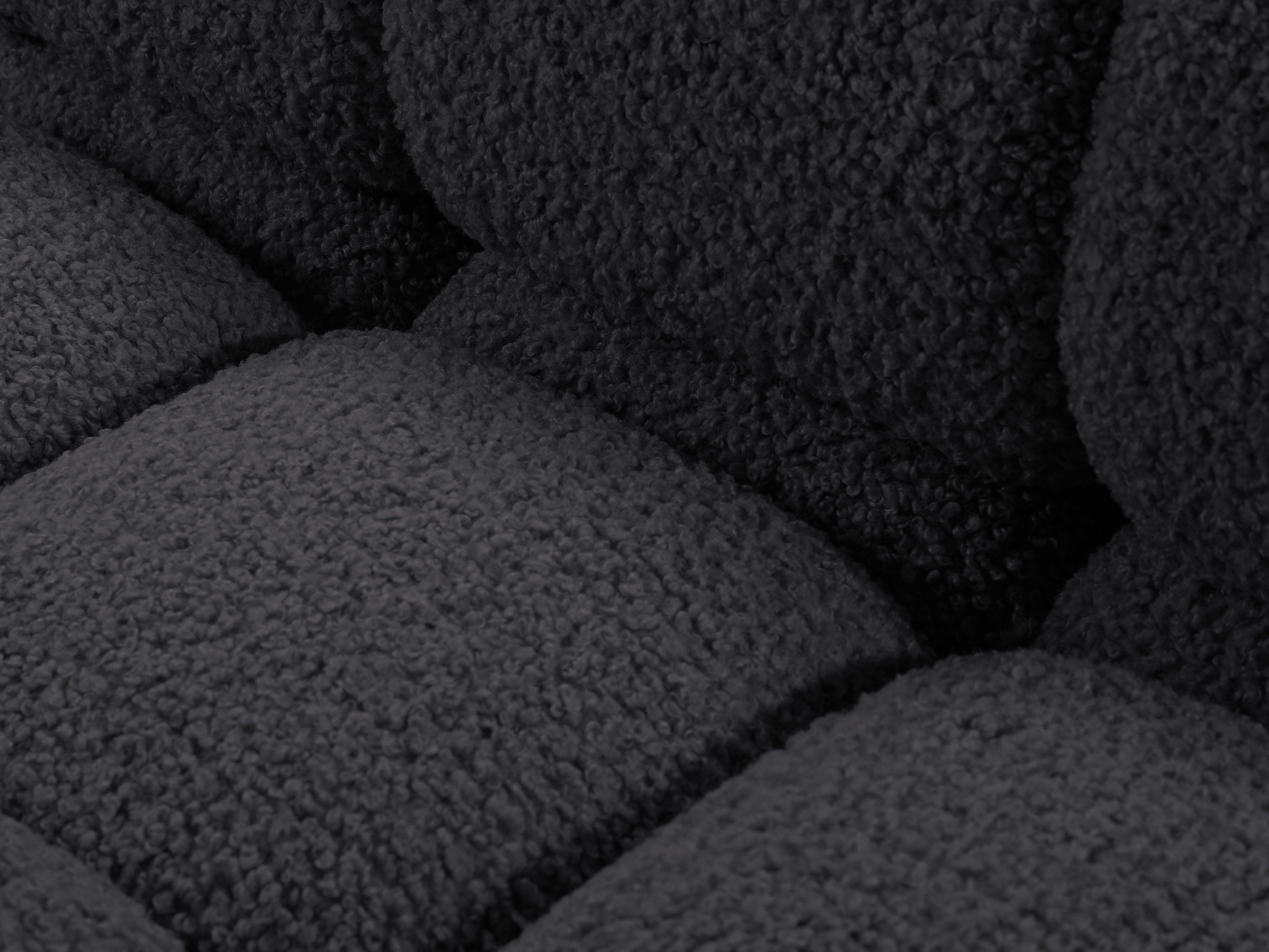 Right-facing BELLIS chaise longue in graphite boucle
