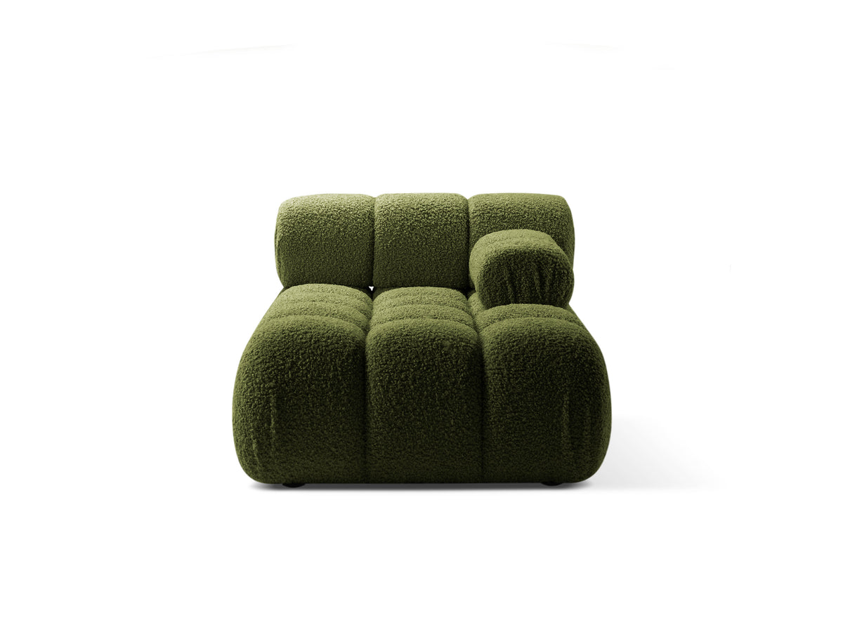 Right-facing chaise longue BELLIS green boucle
