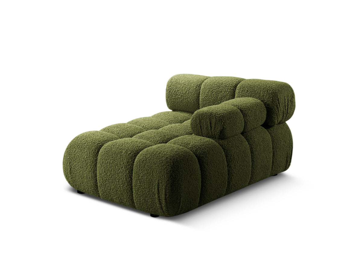 Right-facing chaise longue BELLIS green boucle