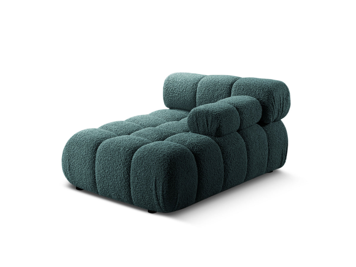 Right-facing chaise longue BELLIS petrol blue boucle